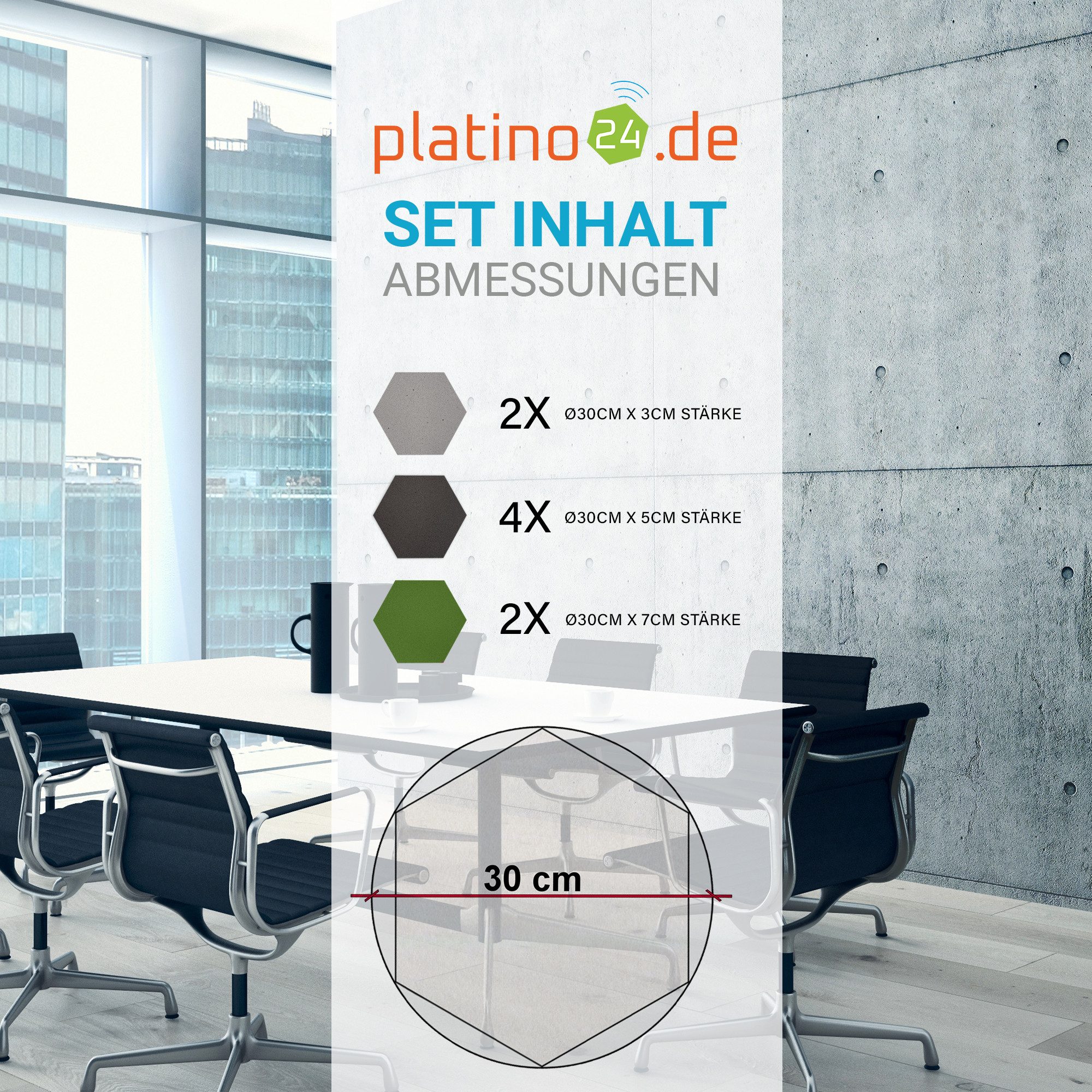 platino24 3D Wandpaneel Edition LOFT 8 Elemente 3D m I Ø 300mm, Schalldämmung Wand & Decke