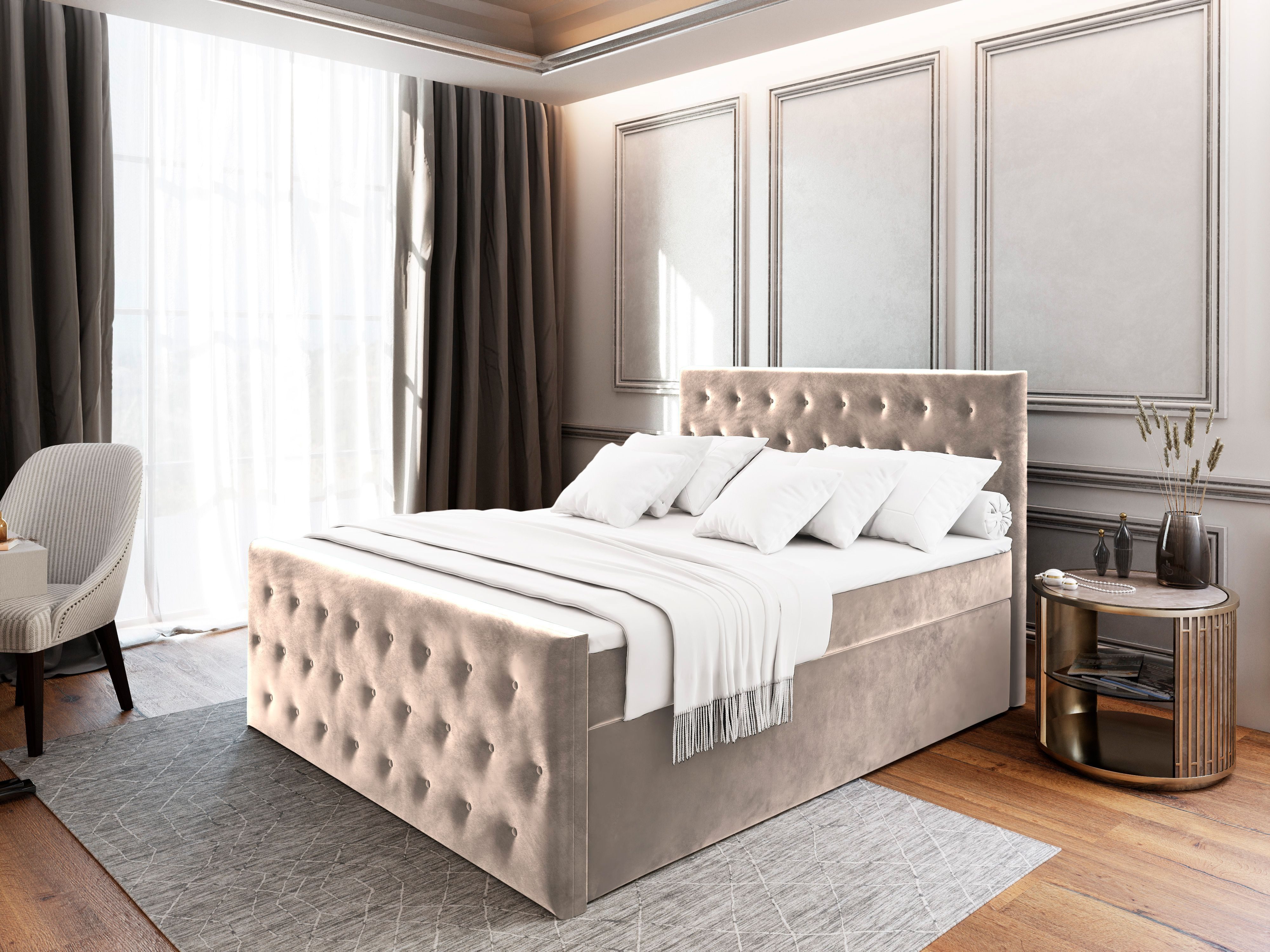Masseno Boxbett FONDI 140x200 cm mit Bonell Matratze und Topper günstig online kaufen