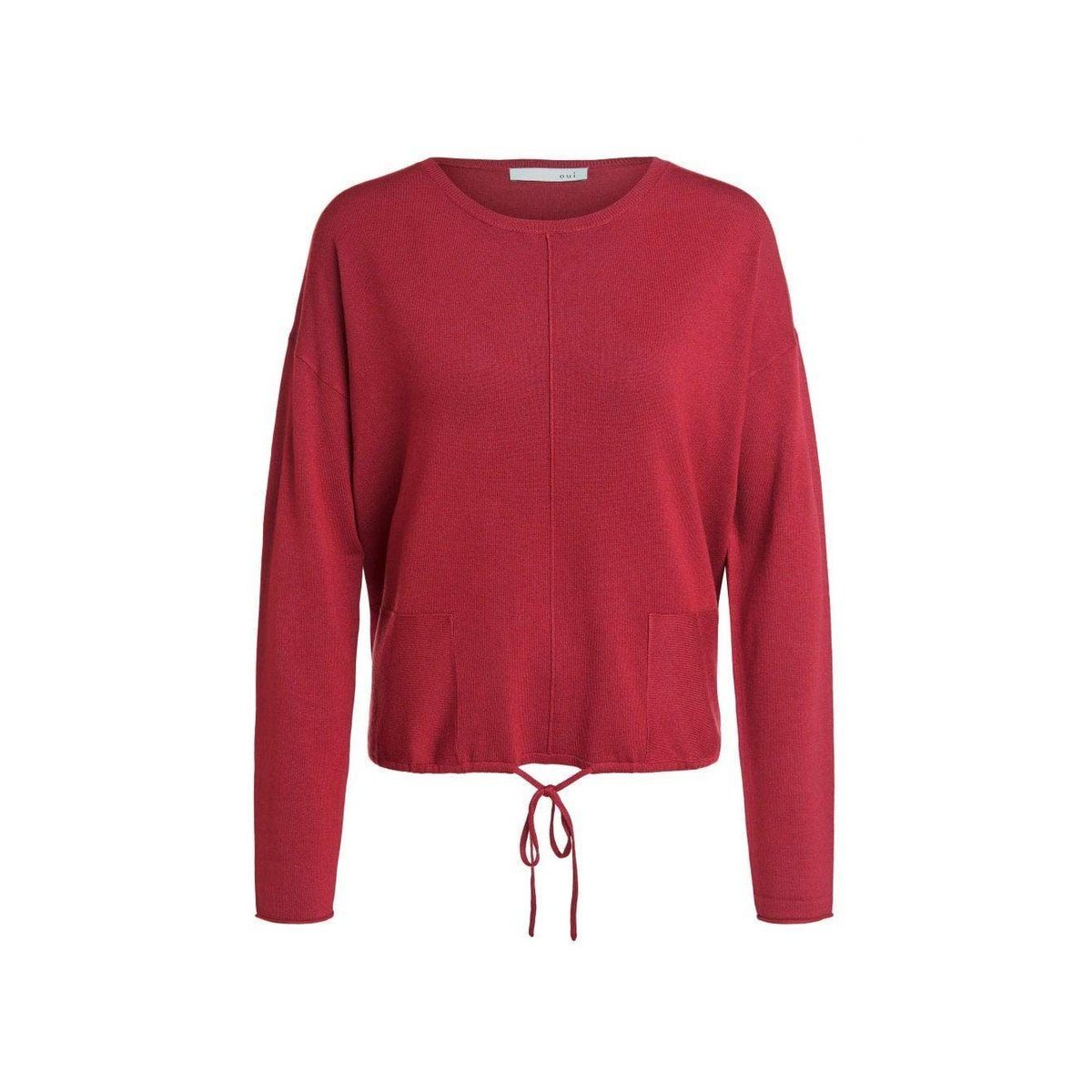 Oui Longpullover rot regular (1-tlg)