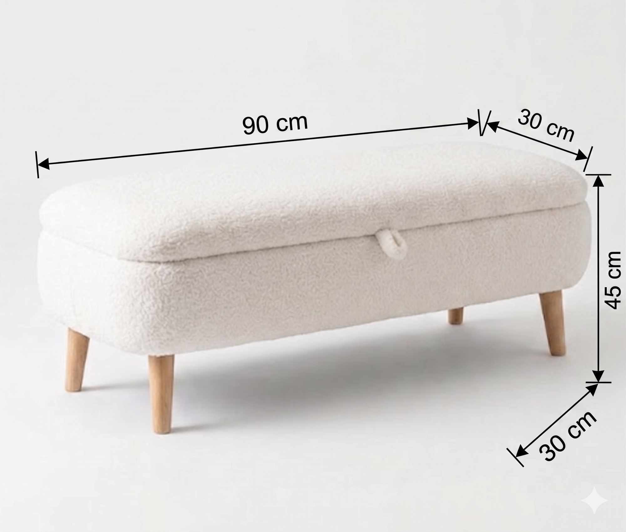 Skye Decor Polsterbank Snug Japandi (1-St), Teddy-Optik mit Stauraum