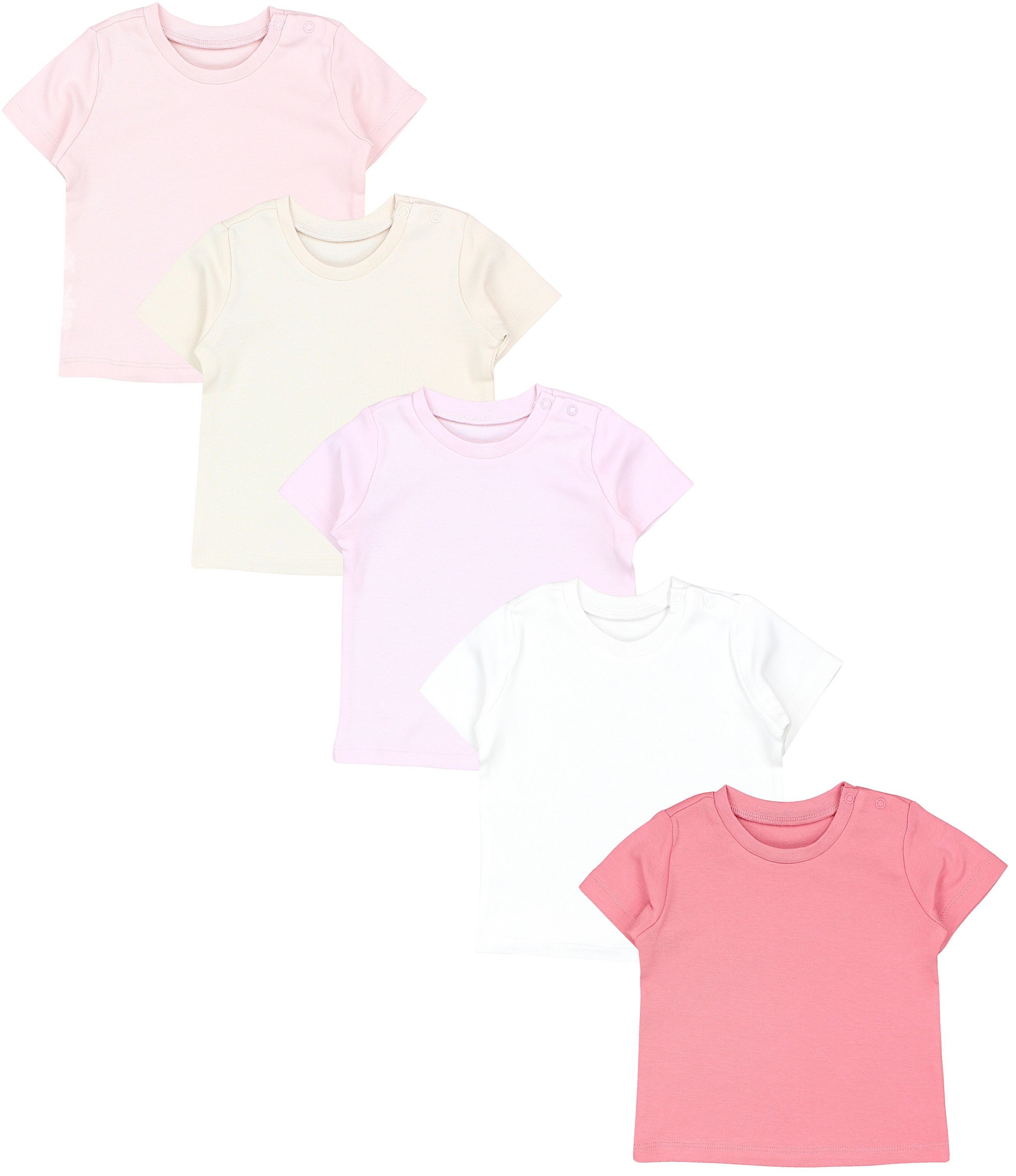 T-Shirt TupTam Baby Mädchen Kurzarm T-Shirt Gemustert Bunt 5er Set