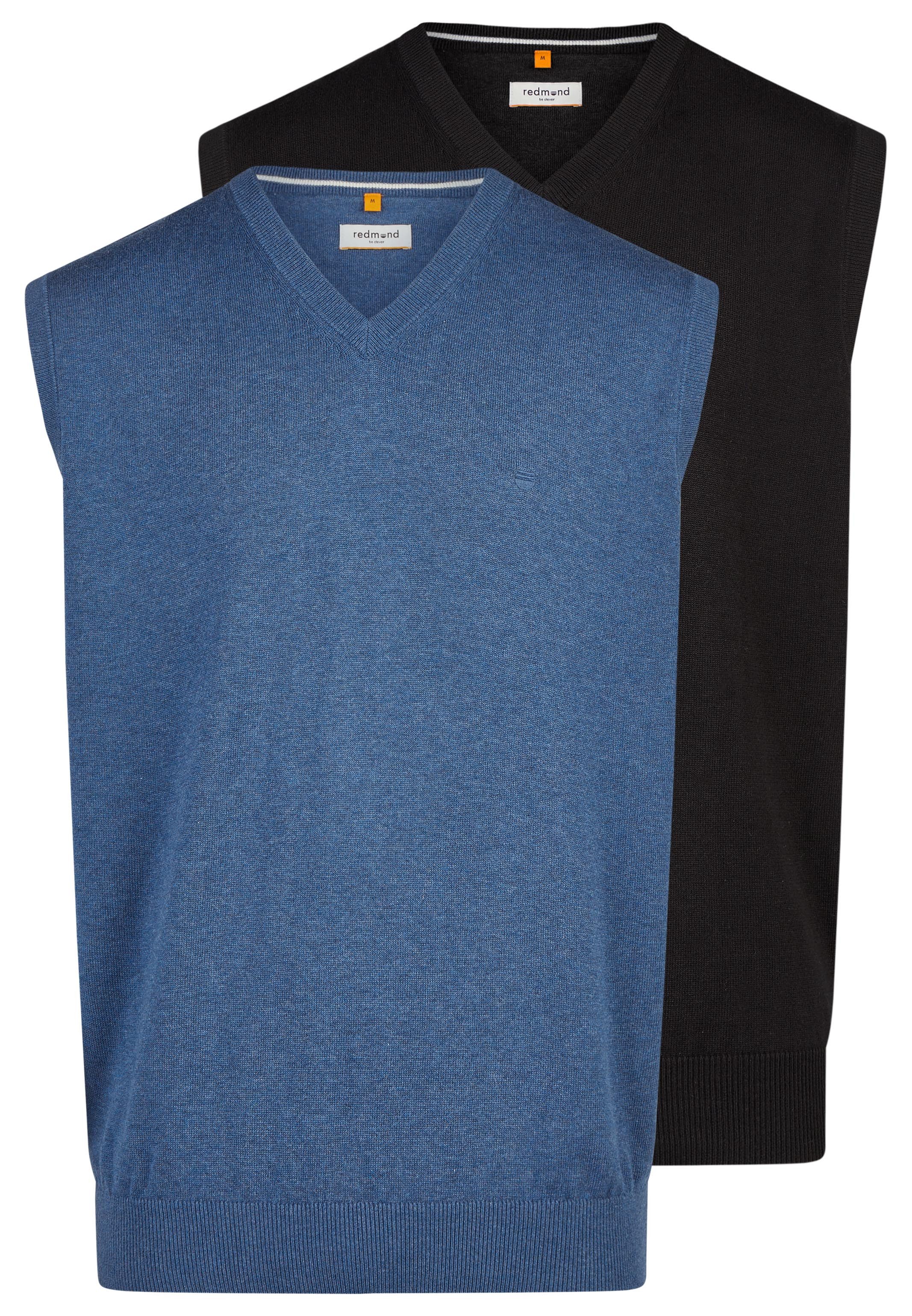 Redmond Pullunder 2er Pack Basic (Spar-Set, 2-tlg) Pullunder - Baumwolle - Atmungsaktiv - Weicher Feinstrick