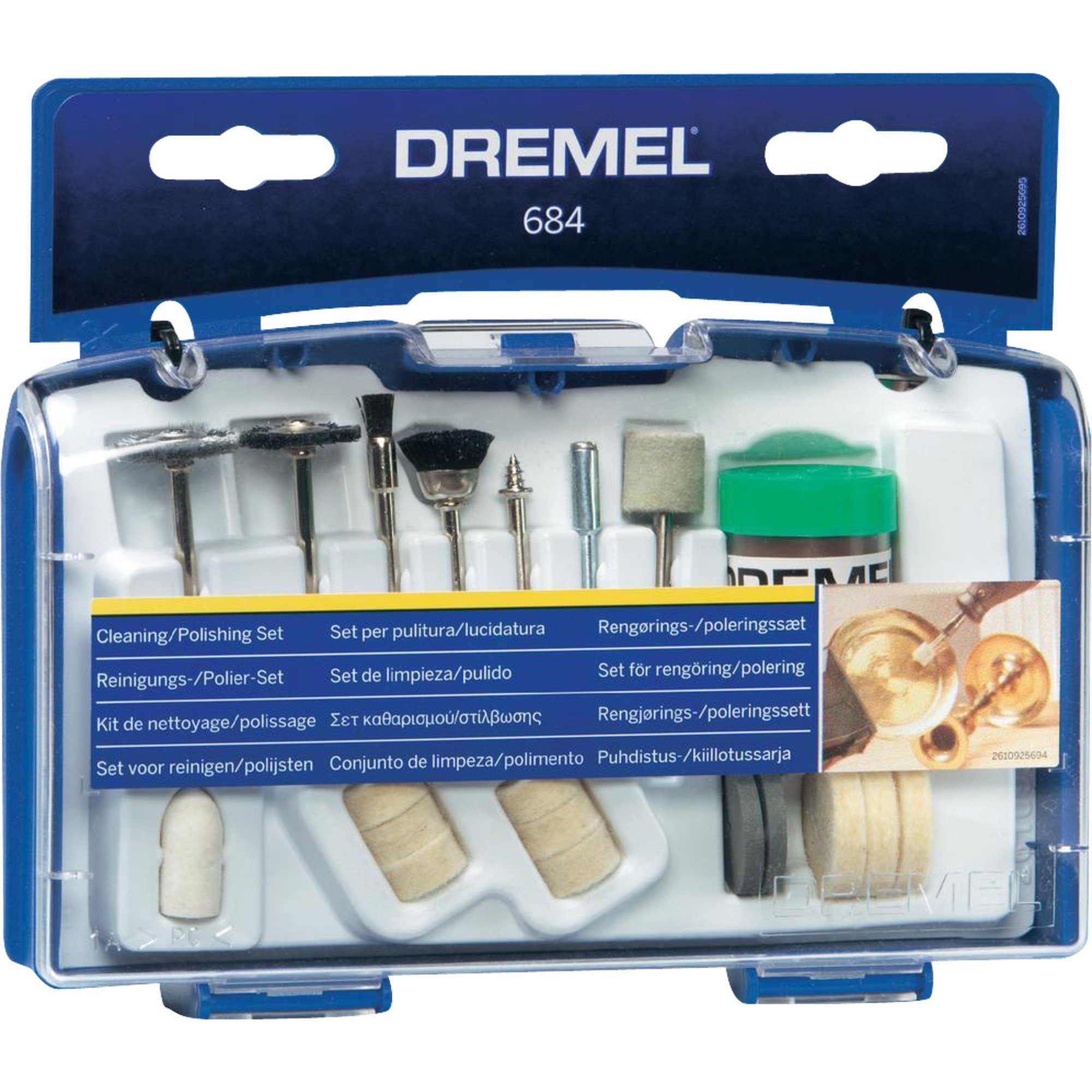 DREMEL Poliermaschine Dremel Reinigen und Polieren Set 684, 20-teilig