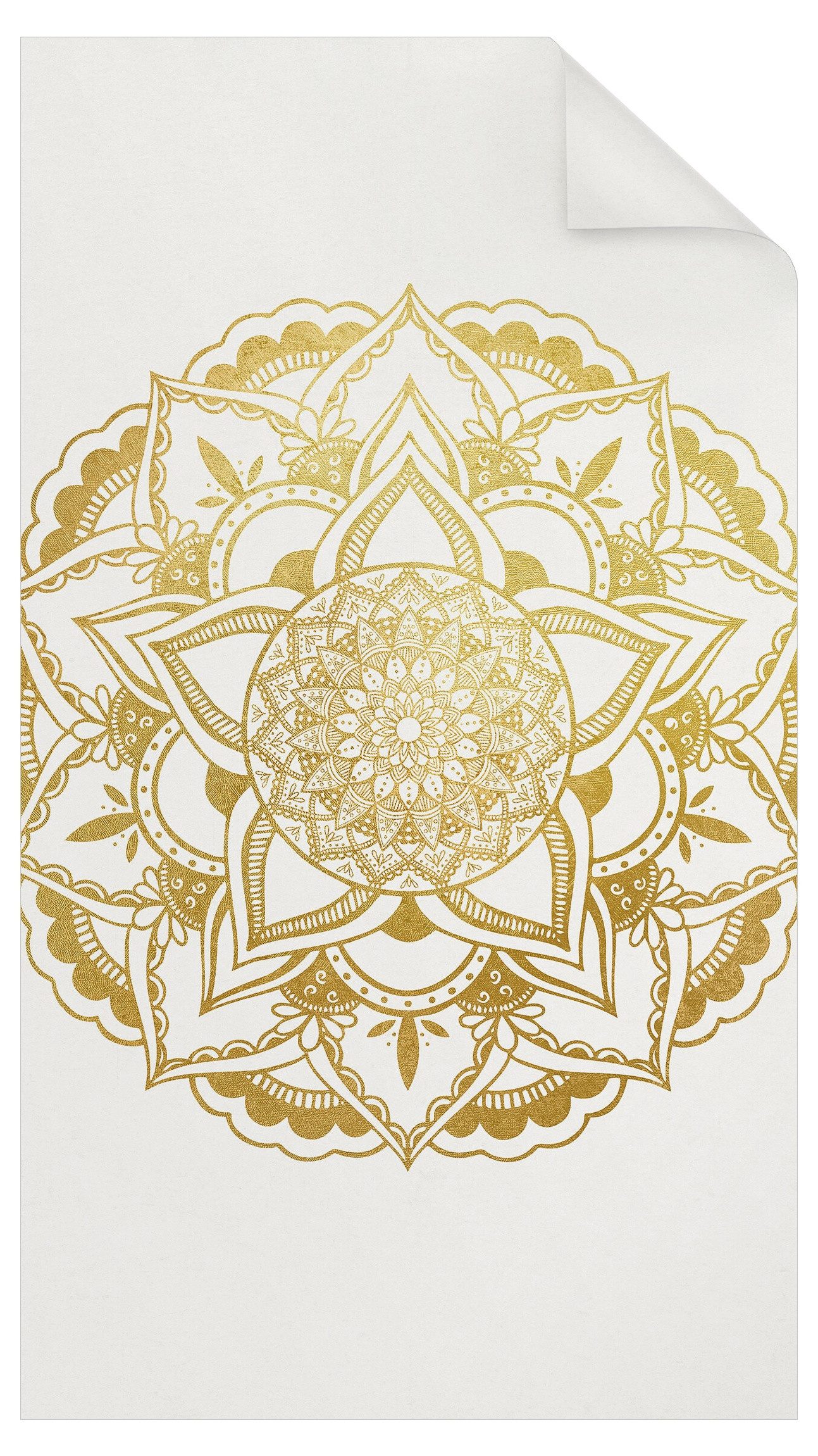 Bilderdepot24 Fensterfolie Dusche blickdicht statisch haftend Mandala Ornament Design Weiß, blickdicht, Statisch haftend, blickdicht, wasserfest, wiederverwendbar, ablösbar