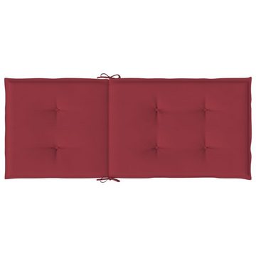 vidaXL Sitzauflage Gartenstuhlauflagen für Hochlehner 6 Stk. Weinrot 120x50x3 cm, (6 St)