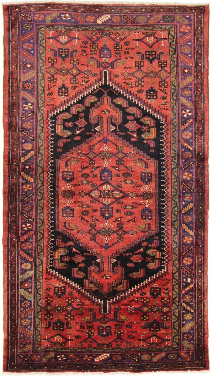 Orientteppich Hamadan 139x249 Handgeknüpfter Orientteppich / Perserteppich, Nain Trading, rechteckig, Höhe: 8 mm