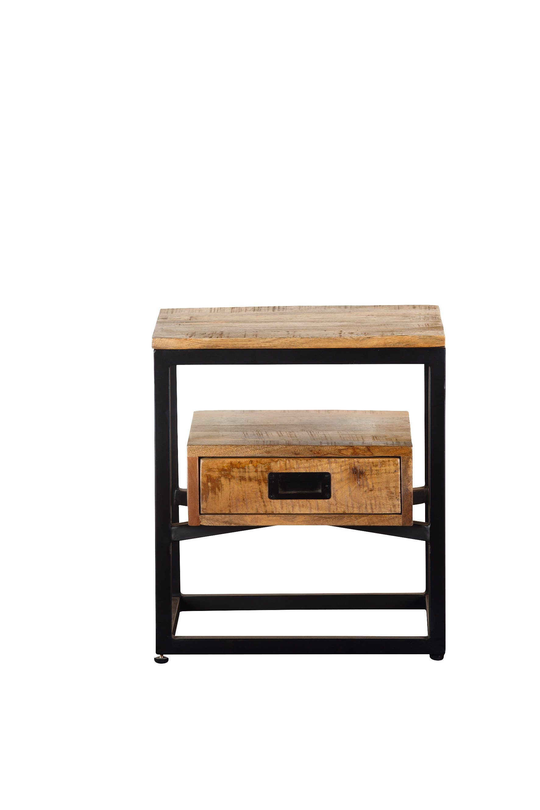 GILDE Beistelltisch GILDE Tisch Legna - naturfarben-schwarz - H. 50cm x B. 35cm