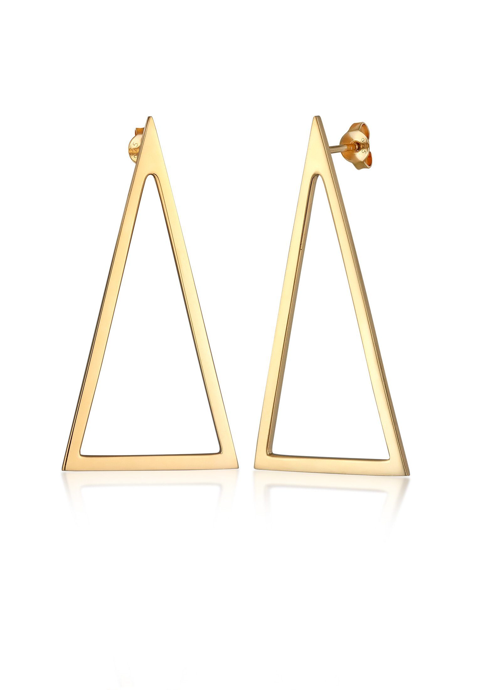 Elli Premium Paar Ohrstecker Dreieck Ohrhänger vergoldet, Trend Silber 925 Dreieck