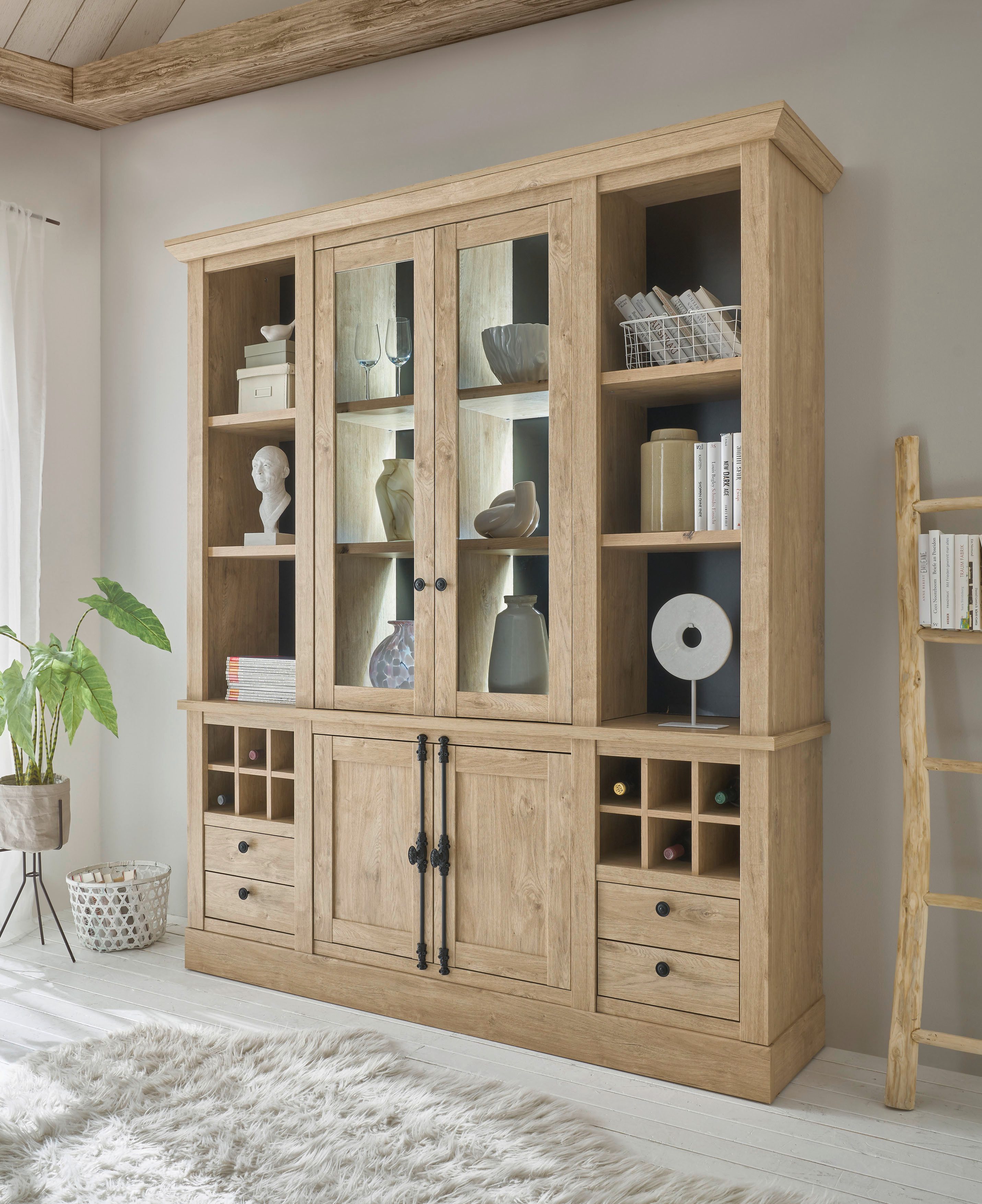 Buffet Cornwall, Küchenschrank im Landhausstil, Anrichte, Eiche Dekor