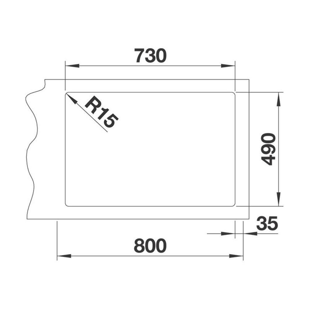 74/50 Edelstahl Ablaufsystem, BLANCO Seidenglanz Edelstahlspüle mit cm InFino 700-IF/A Blanco ANDANO