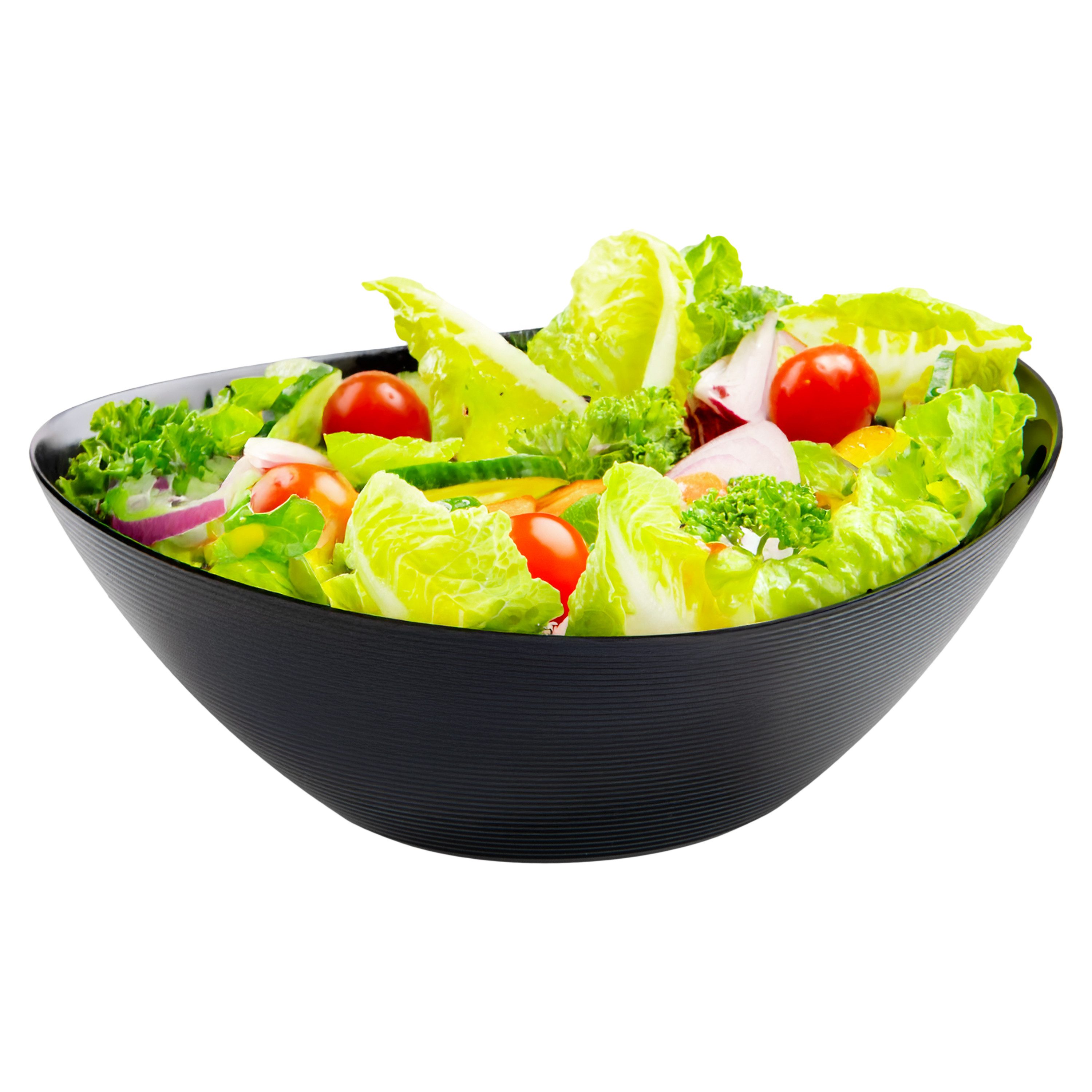 KONZEPT Salatschüssel Salatschüssel, Schwarze Schüssel aus gehärtetem Opalglas, (Servierschüssel für Suppen, Müsli, Salat, Obst, Snack, 1-tlg), ideal als Suppenschüssel oder Servierschüssel