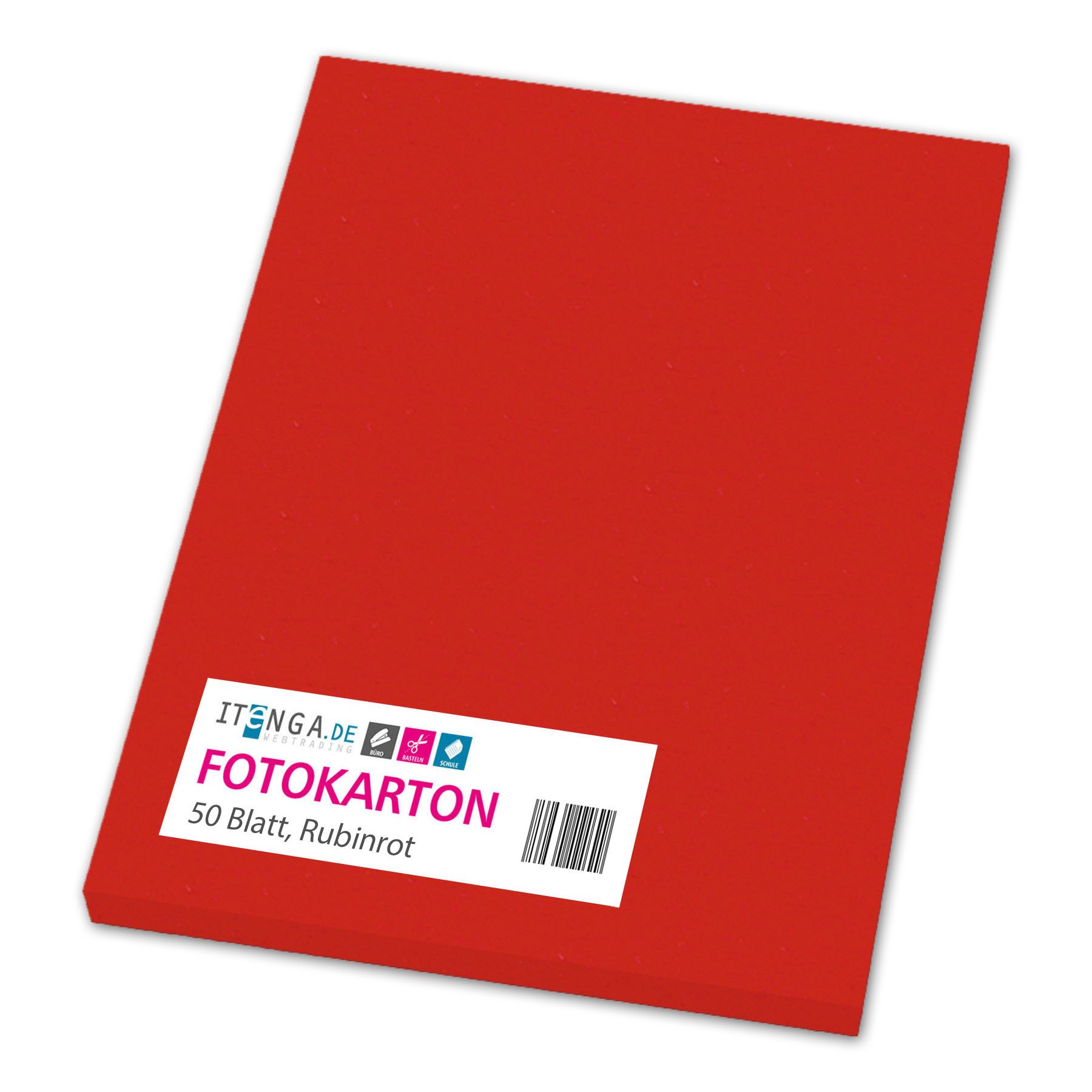 itenga Bastelkartonpapier itenga Fotokarton A4 RUBINROT 50 Blatt 300 g/qm