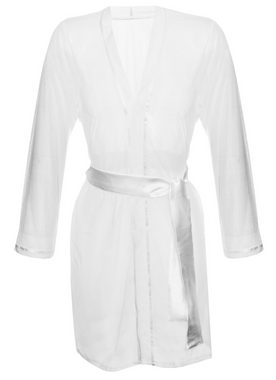 DKaren Kimono Damen Nachtwäsche Negligee - Kimono Morgenmantel Transparent Satin, ohne Kapuze, Gürtel
