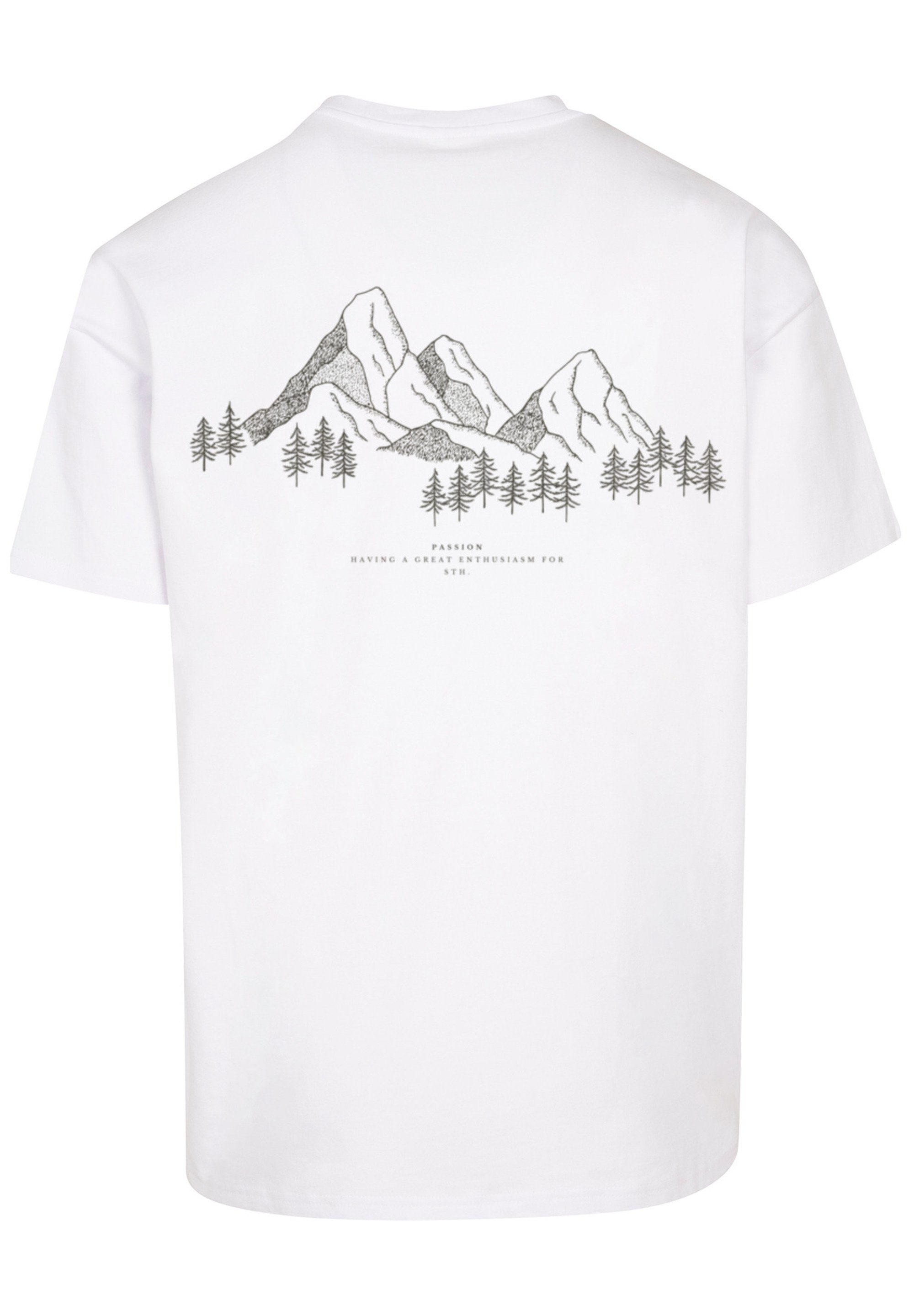 F4NT4STIC T-Shirt Mountain Berge Urlaub Schnee Print weiß Winter Ski