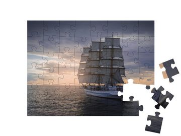 puzzleYOU Puzzle Histor. Segelschiff bei der Fahrt über das Meer, 48 Puzzleteile, puzzleYOU-Kollektionen Segelschiffe