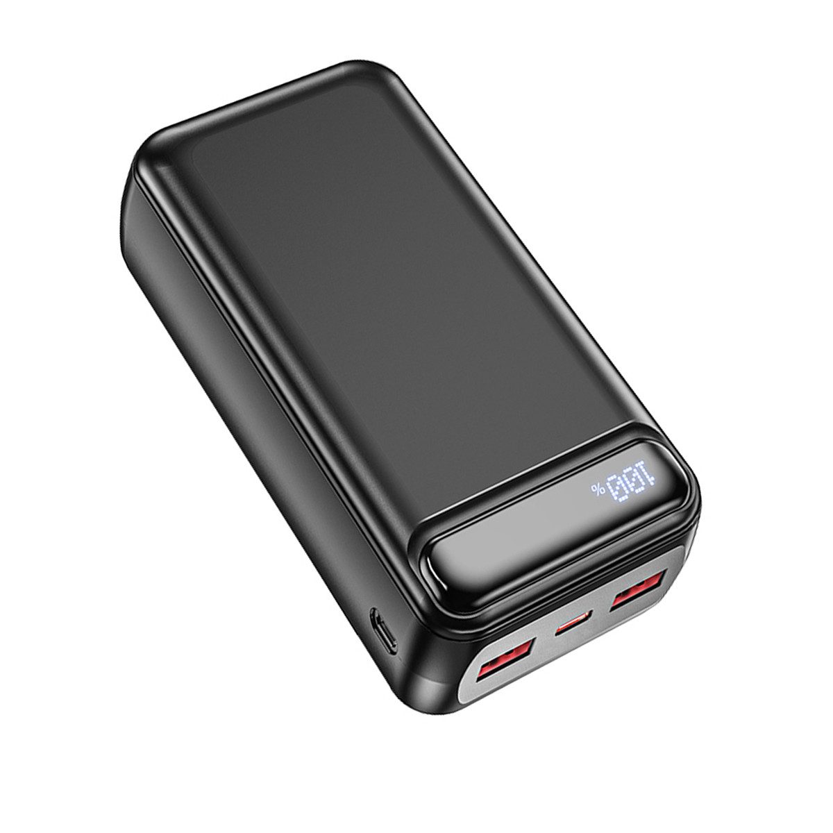 AeroAxis Externer Akku 50000mAh 22,5W Schnellladung,3 Ausgänge Typ-C & 2xUSB-A Powerbank Schnellladefunktion 50000 mAh, LCD Display, Ideal für Reise, Outdoor & Notfall – Smartphone Tablet