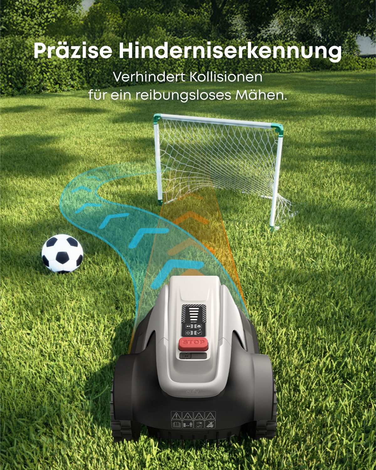 eufy Rasenmähroboter E15 Mähroboter ohne begrenzungsdraht, bis 800 m² Rasenfläche, (App-Steuerung), mit ladestation,mit Regensensor,Diebstahlschutz