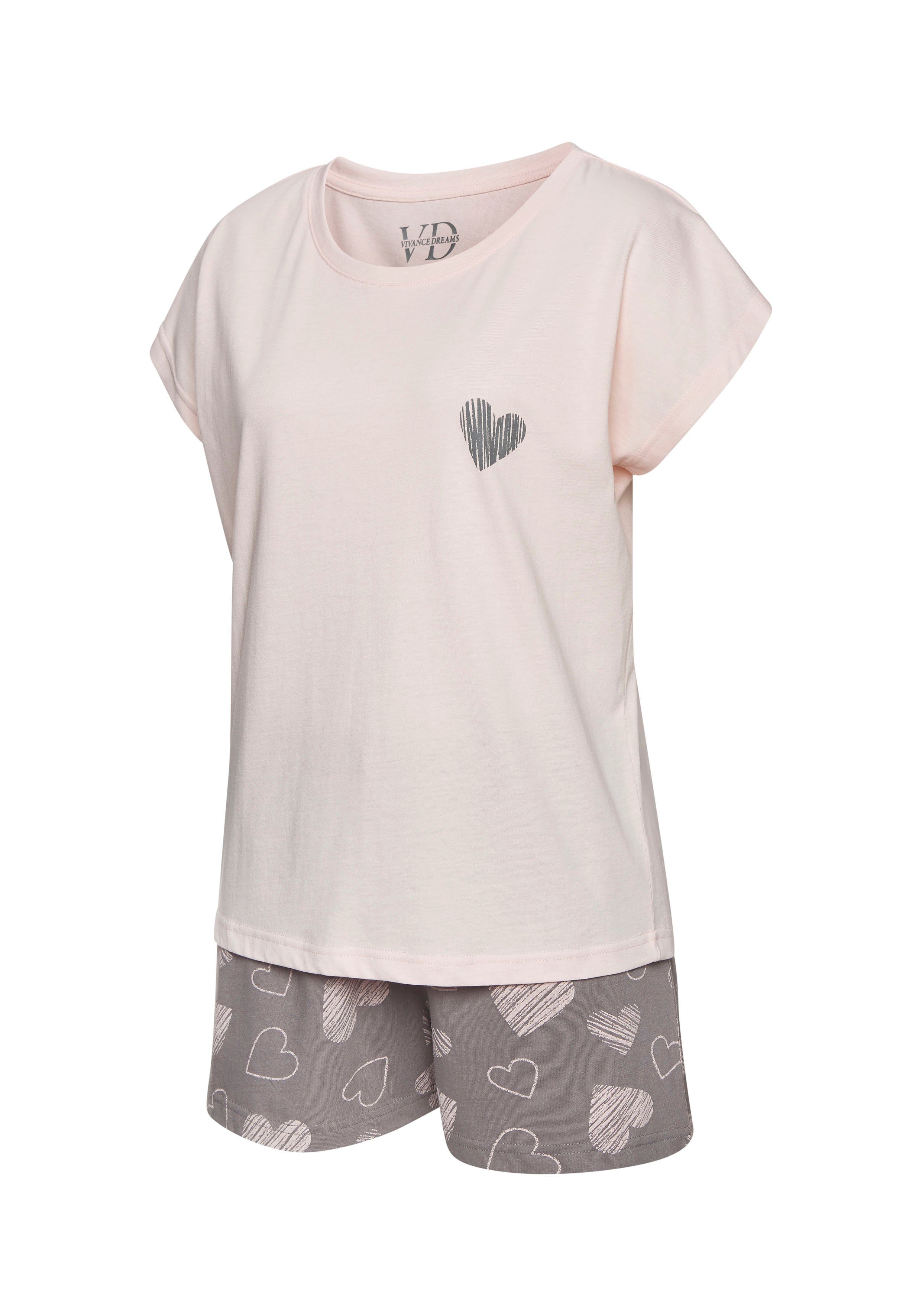 Vivance Dreams Shorty (2 Stück) mit süßem Herzprint