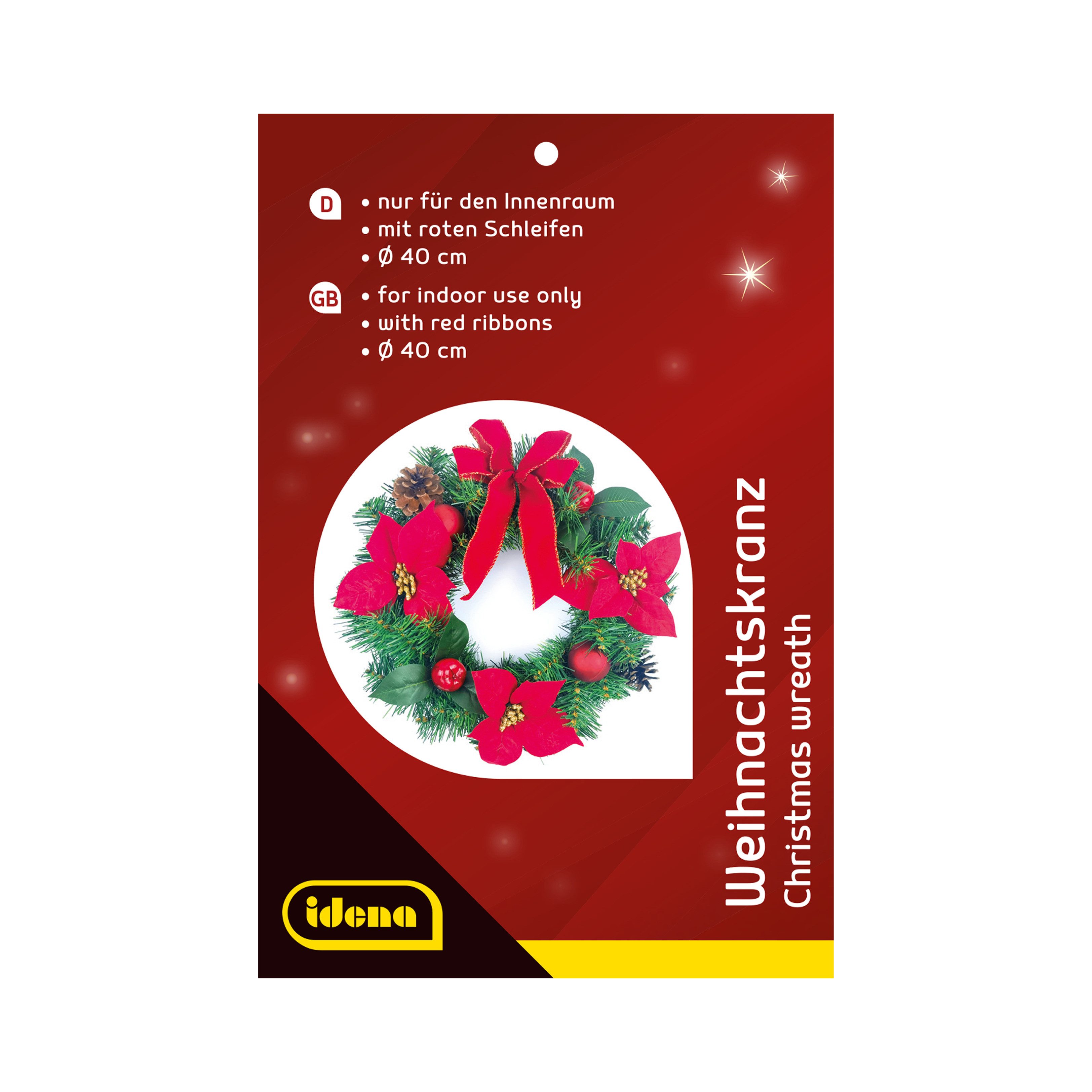 Idena Adventskranz Idena Weihnachtskranz rote Schleifen Ø40cm für Innen