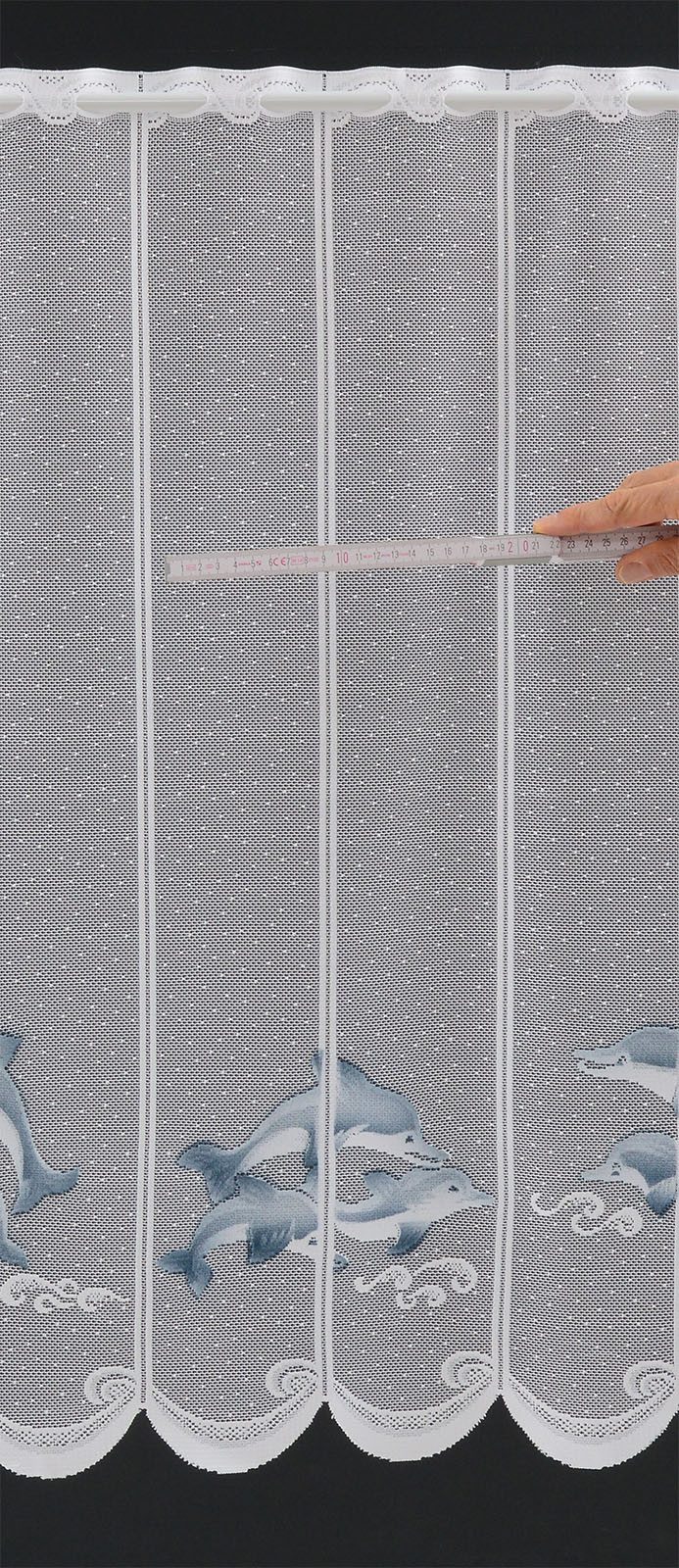 Gardinen Kranzusch Scheibengardine Delfin (1 St), Stangendurchzug, transparent, Stablöcher,transparent,verschiedene Höhen, Breiten, Farben – Bild 5 von 5