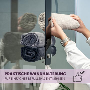 bremermann Handtuchhalter Bad-Serie PIAZZA - Glashandtuchhalter - schwarz, Edelstahl matt