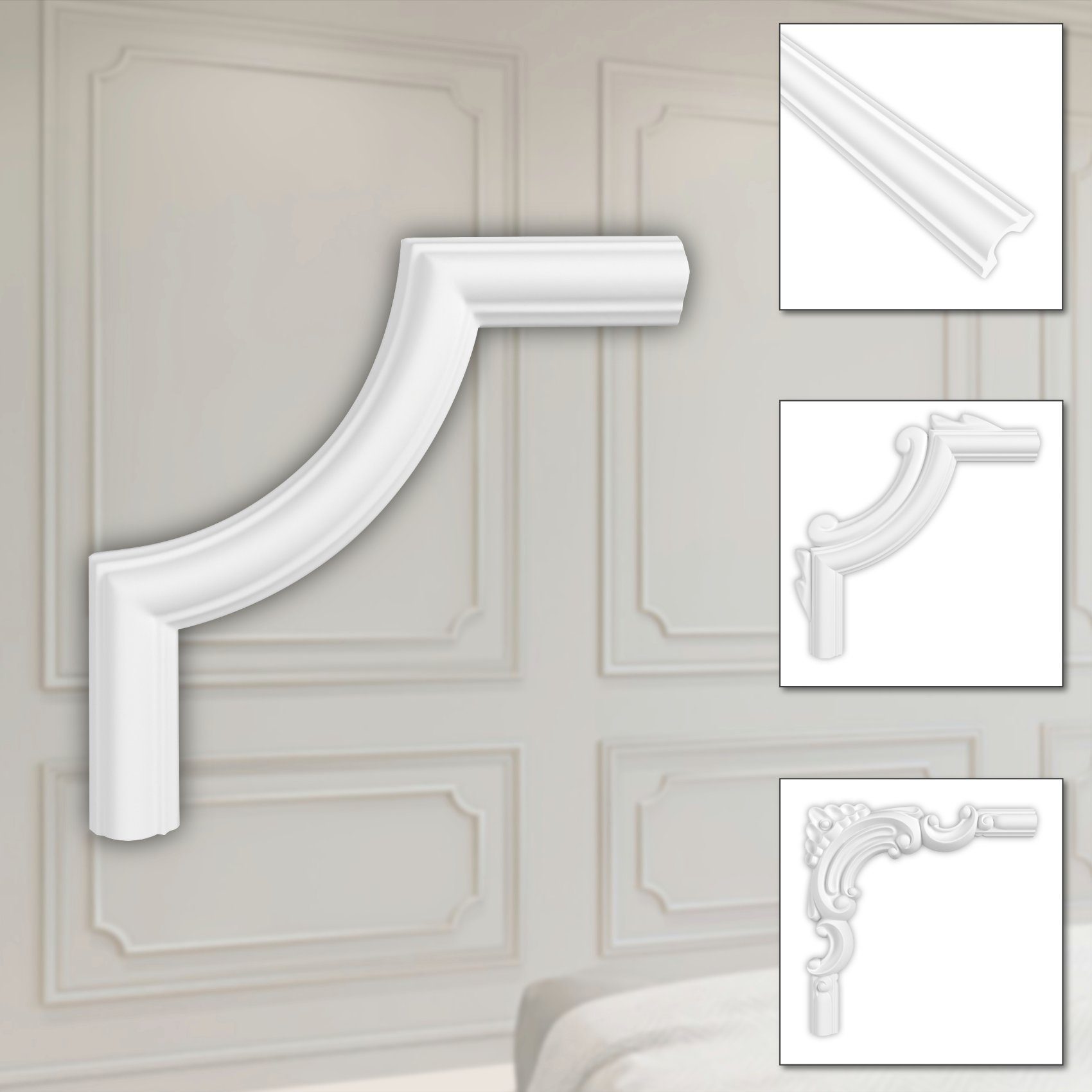 Hexim Zierleiste HCR516-1, 2 Ecken, HEXIM Eckstück aus PU-Polyurethane - ex günstig online kaufen