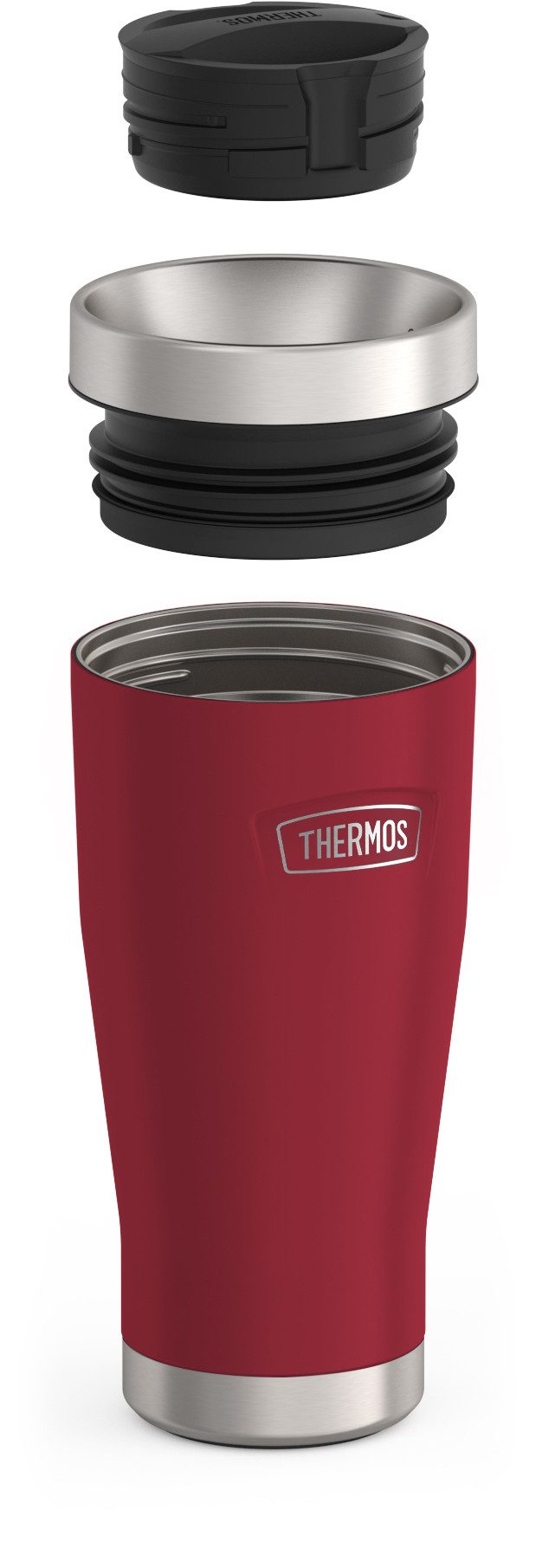 THERMOS Thermobecher ICON MUG, rutschfester Boden, 360° Trinkfunktion, spülmaschinenfest, 1-tlg., Edelstahl, Kunststoff, Silikon, 0,47l, 7h heiß & 22h kalt, absolut dicht, Dura-Seal-Deckel