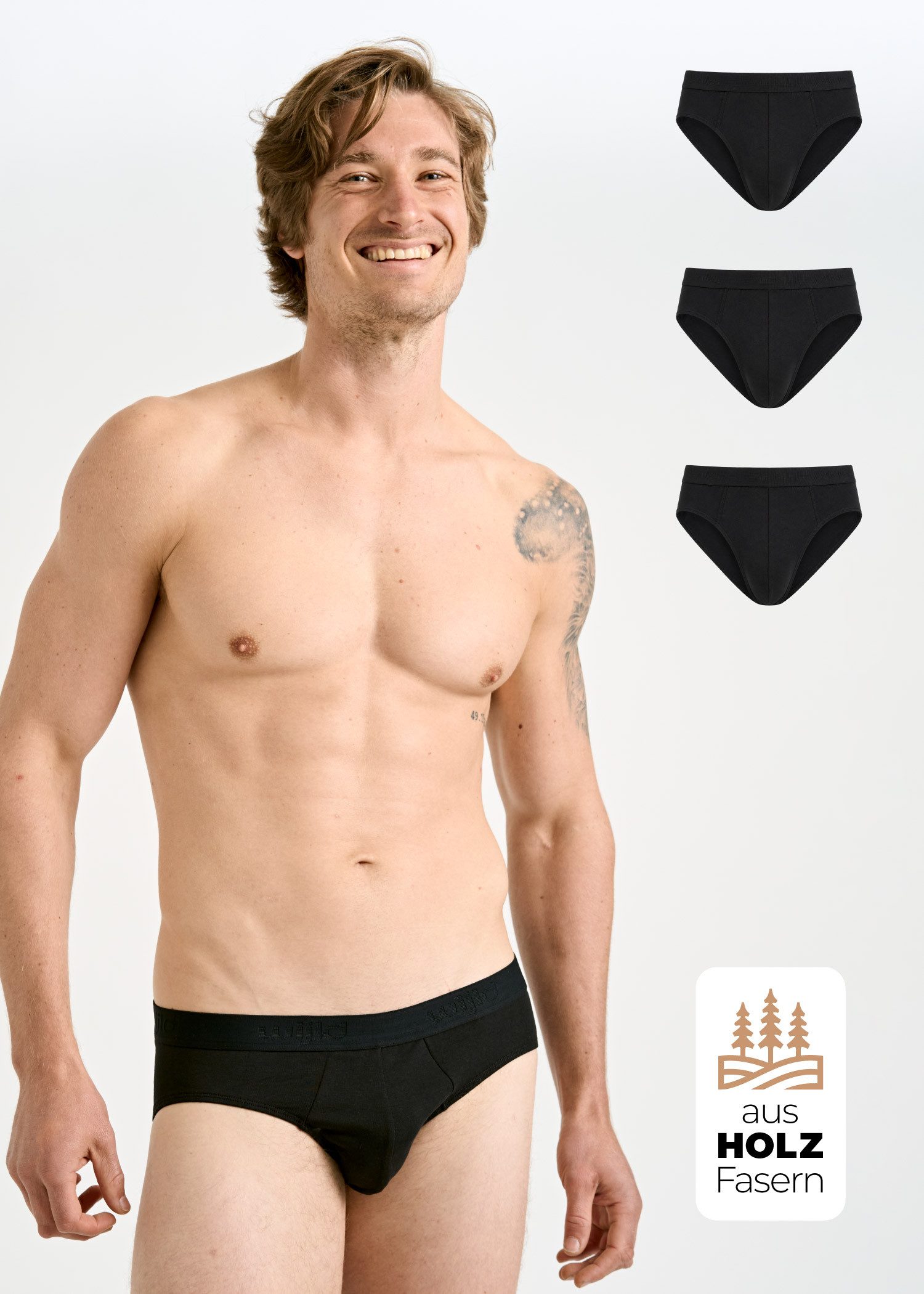 wijld Slip aus Holz - "MARLO" BLACK (3er-Pack)