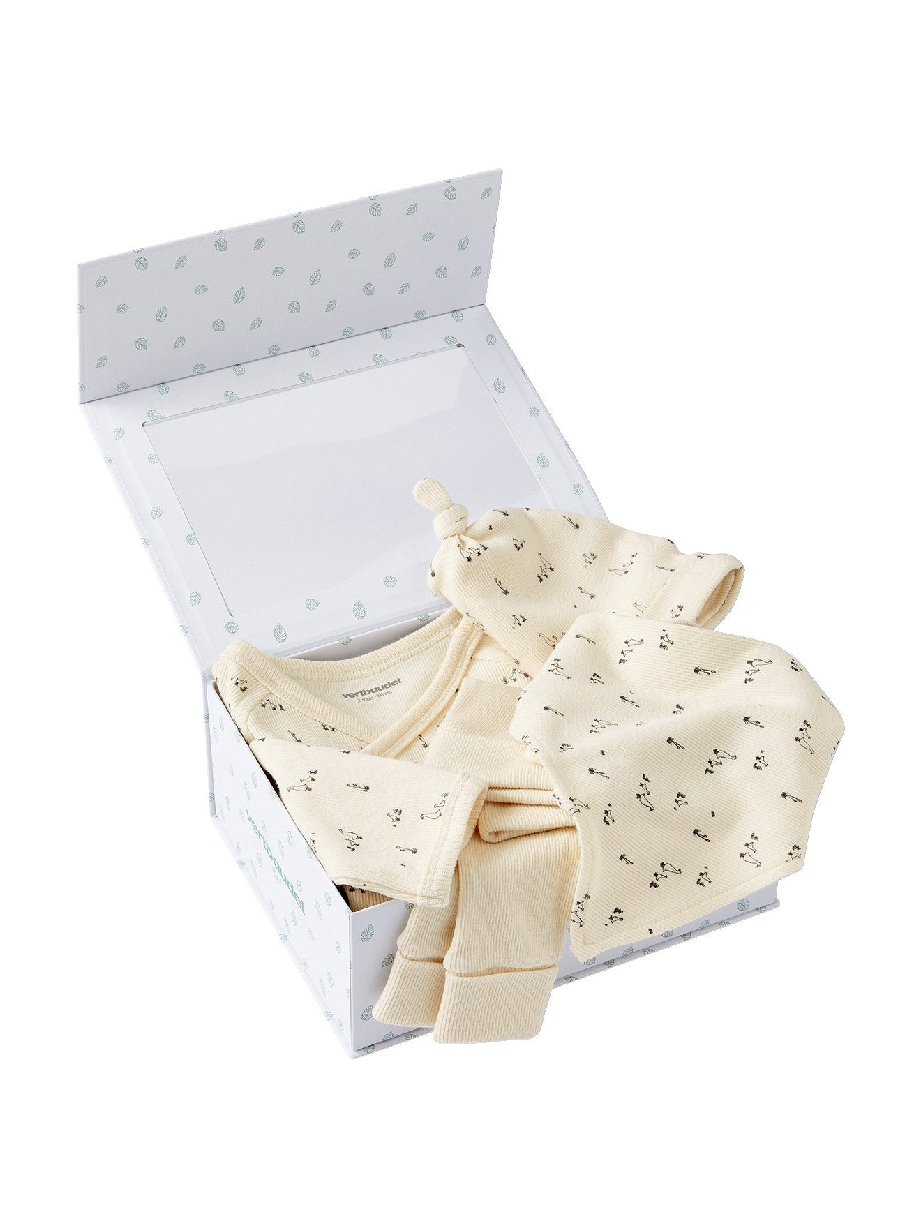 vertbaudet Strampler 1014618001 Set, 4-teilig, Gänse-Print