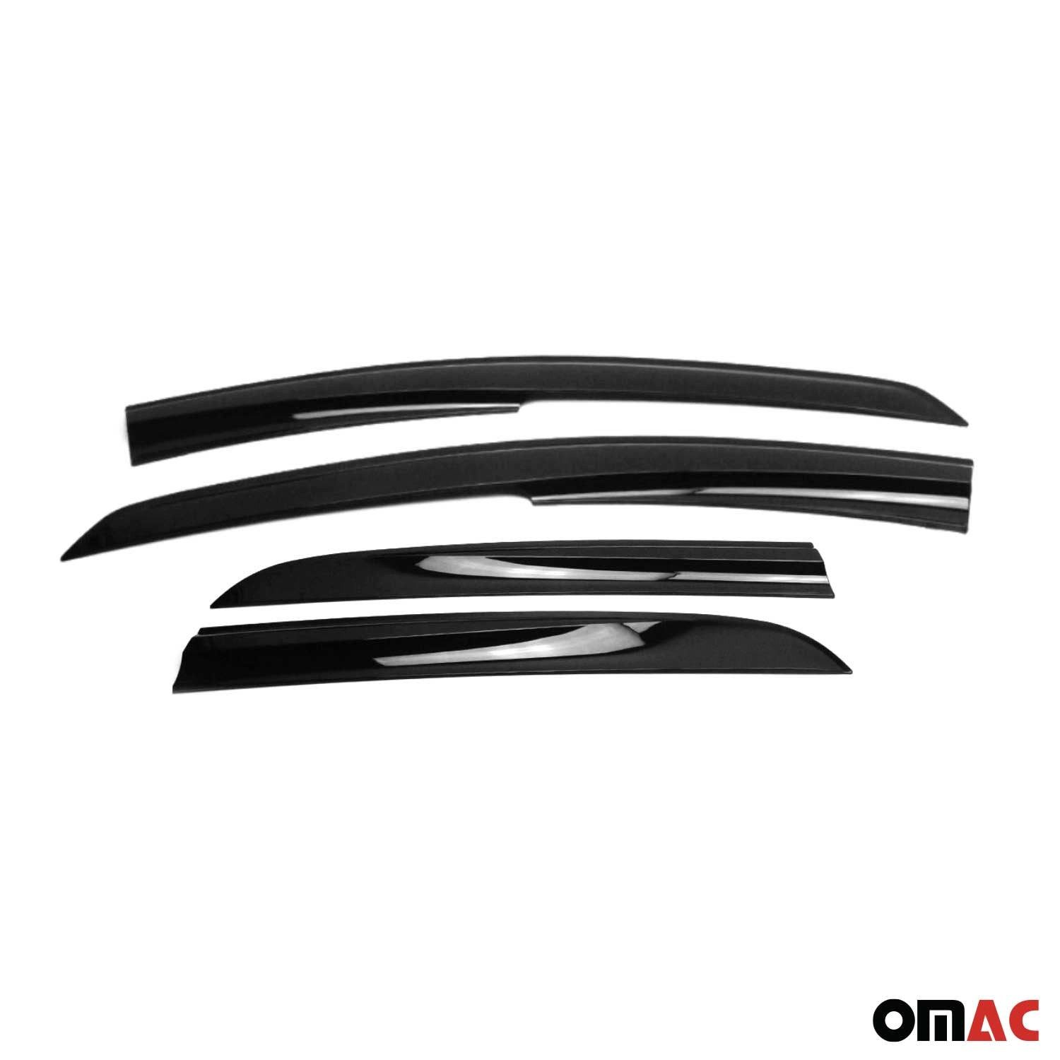 OMAC Lüftungsgitter 4x Windabweiser für Toyota Corolla 2007-2013 Acryl Dunkel (4 St), Aerodynamisch, Einfache Montage, Waschstraßenfest
