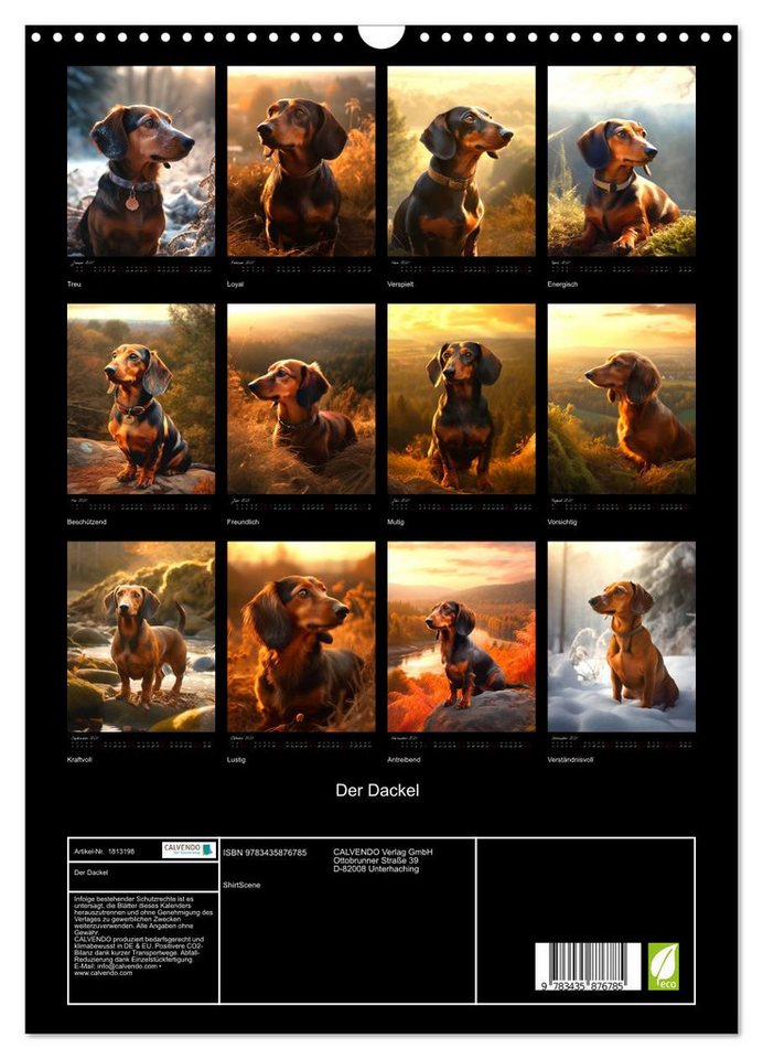 Thumbnail - CALVENDO Wandkalender Der Dackel (Wandkalender 2025 DIN A3 hoch), CALVENDO Monatskalender