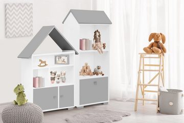 Konsimo Kinderregal Regalset mit Türen (2 St) PABIS, 2-tlg., Möbel für Kinderzimmer, Hausform