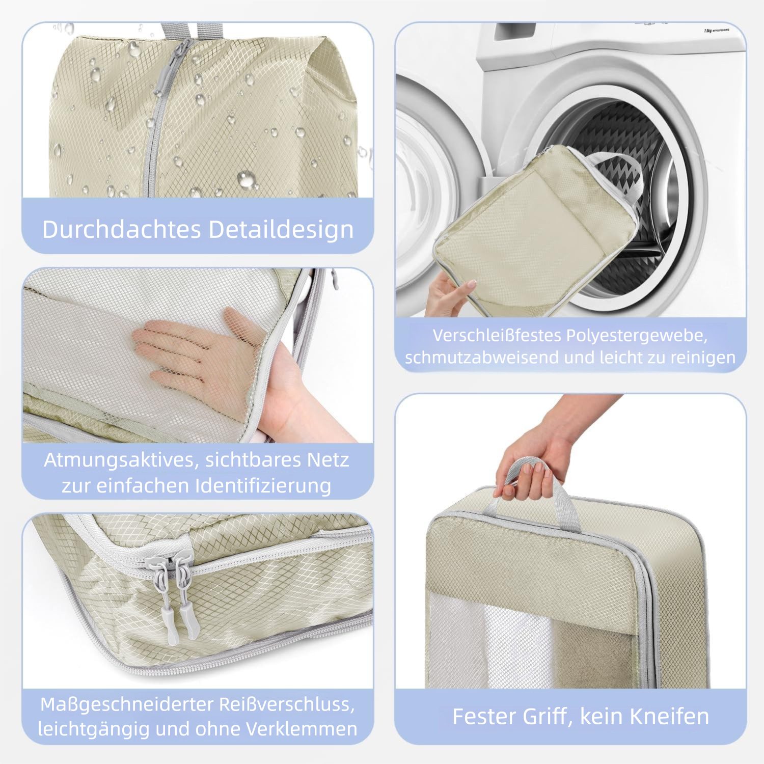 VEKROBOT Kofferorganizer 7 teiliges Reiseset wasserdichte Kompressionsbeutel Kleidung Kosmetik (Set, 1-tlg., Wasserdichtes Reisezubehör), Ultradünne Reise Kompr – Bild 3 von 5