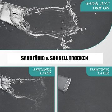 Coonoor Geschirrständer Abtropfmatte mit Microfaser Abtropfmatte, Spülmatte aus Silikon