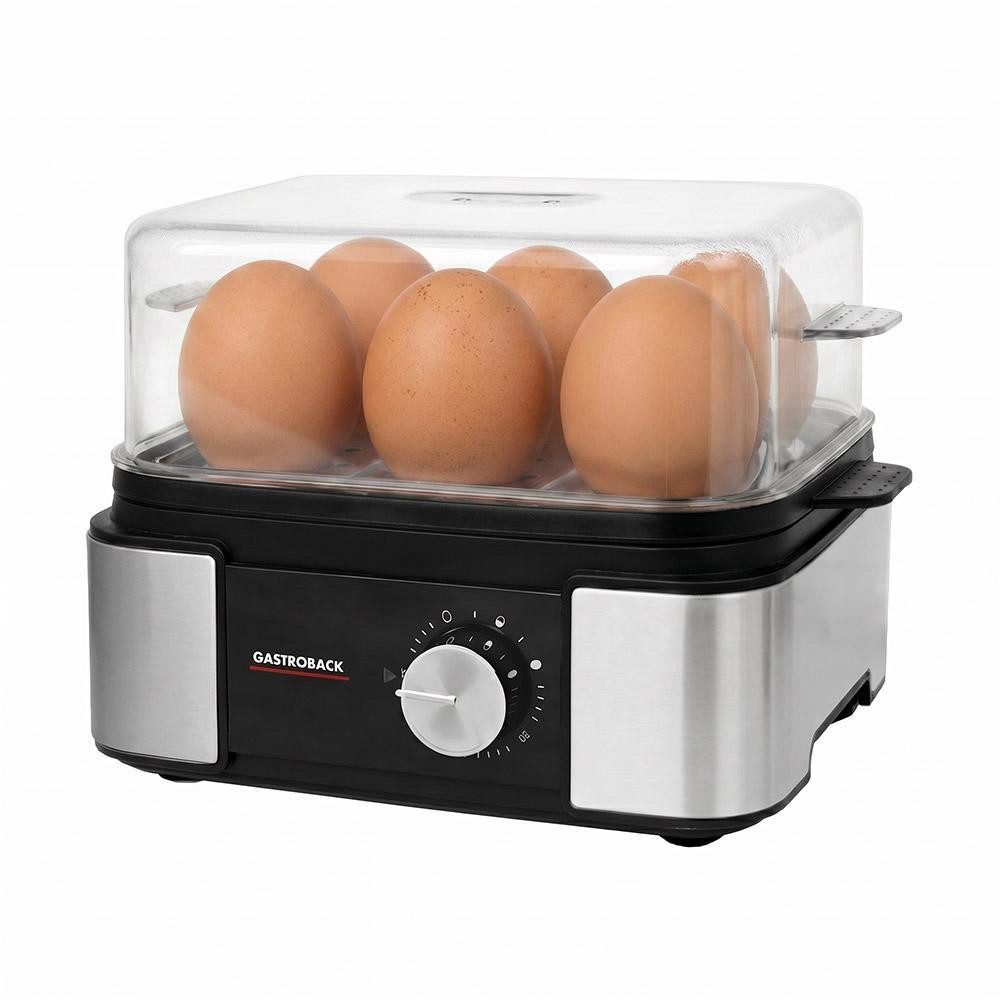 Gastroback Eierkocher EasyCook 6, Automatisches Eierkochen, Pochierfunktion, 6 Eier Kapazität