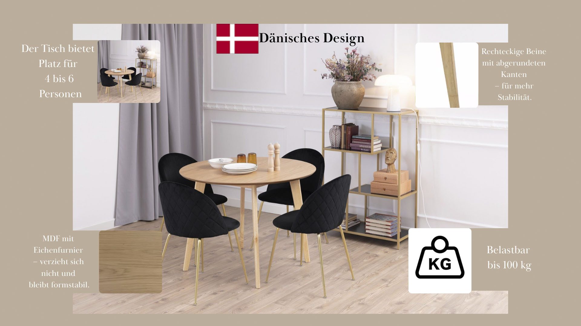 ACTONA GROUP Esstisch Roxby runder Esstisch, günstig online kaufen