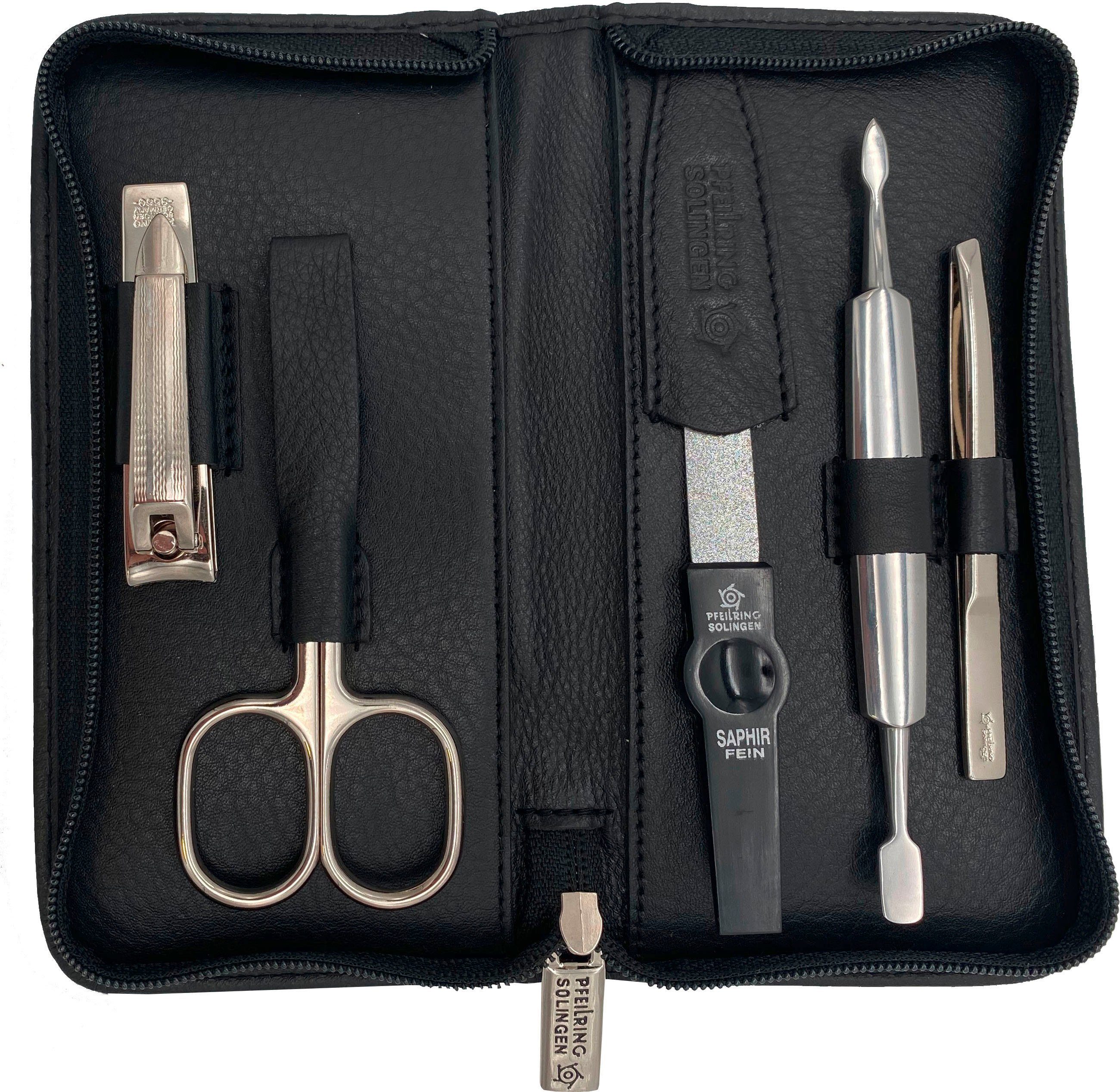 PFEILRING Maniküre-Etui, 5 tlg., Nappaleder