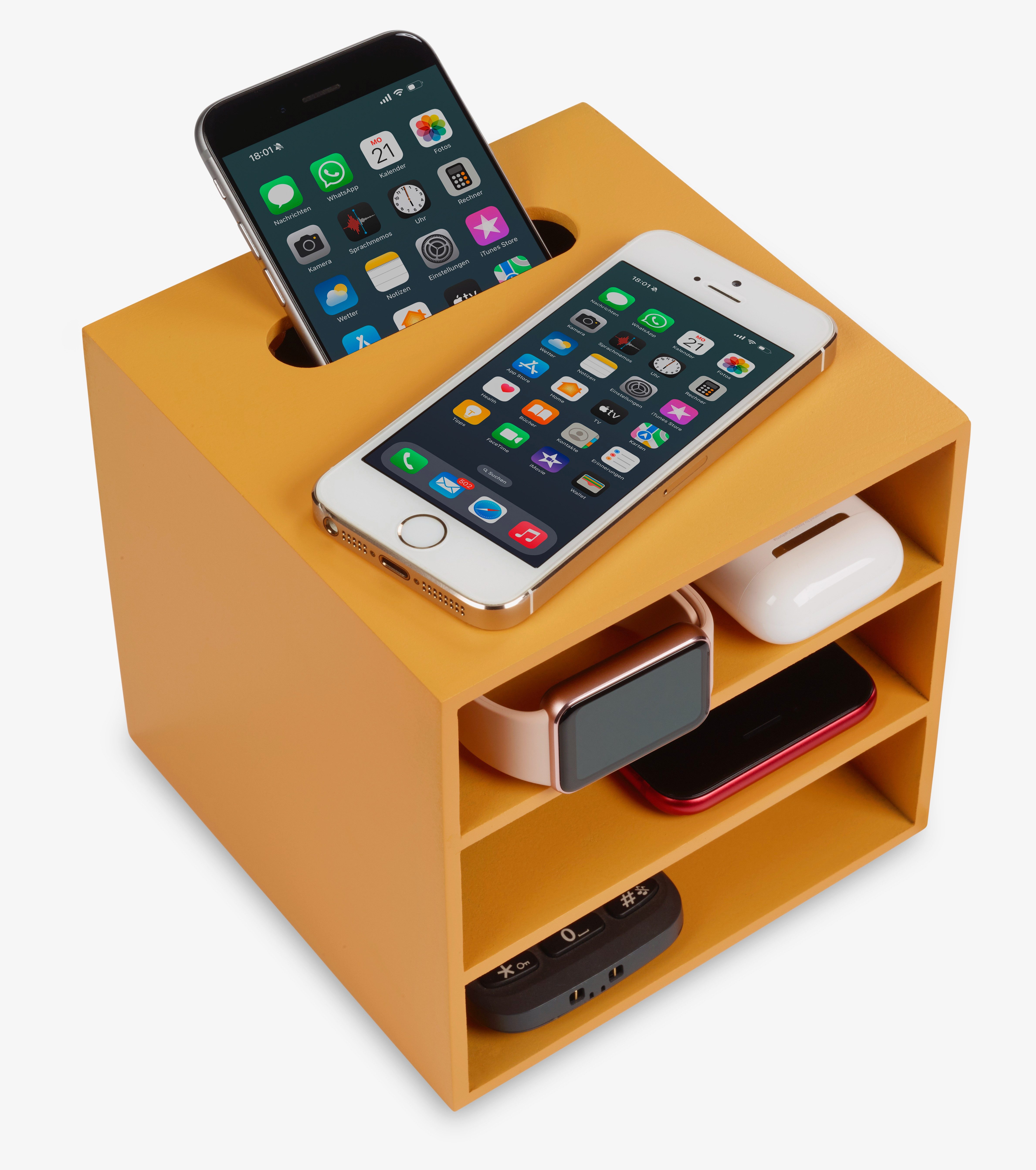 Cubix Хранилищаsbox Хранилищаsbox Handy-Ladestation, Handy-Aufbewahrung, gelb