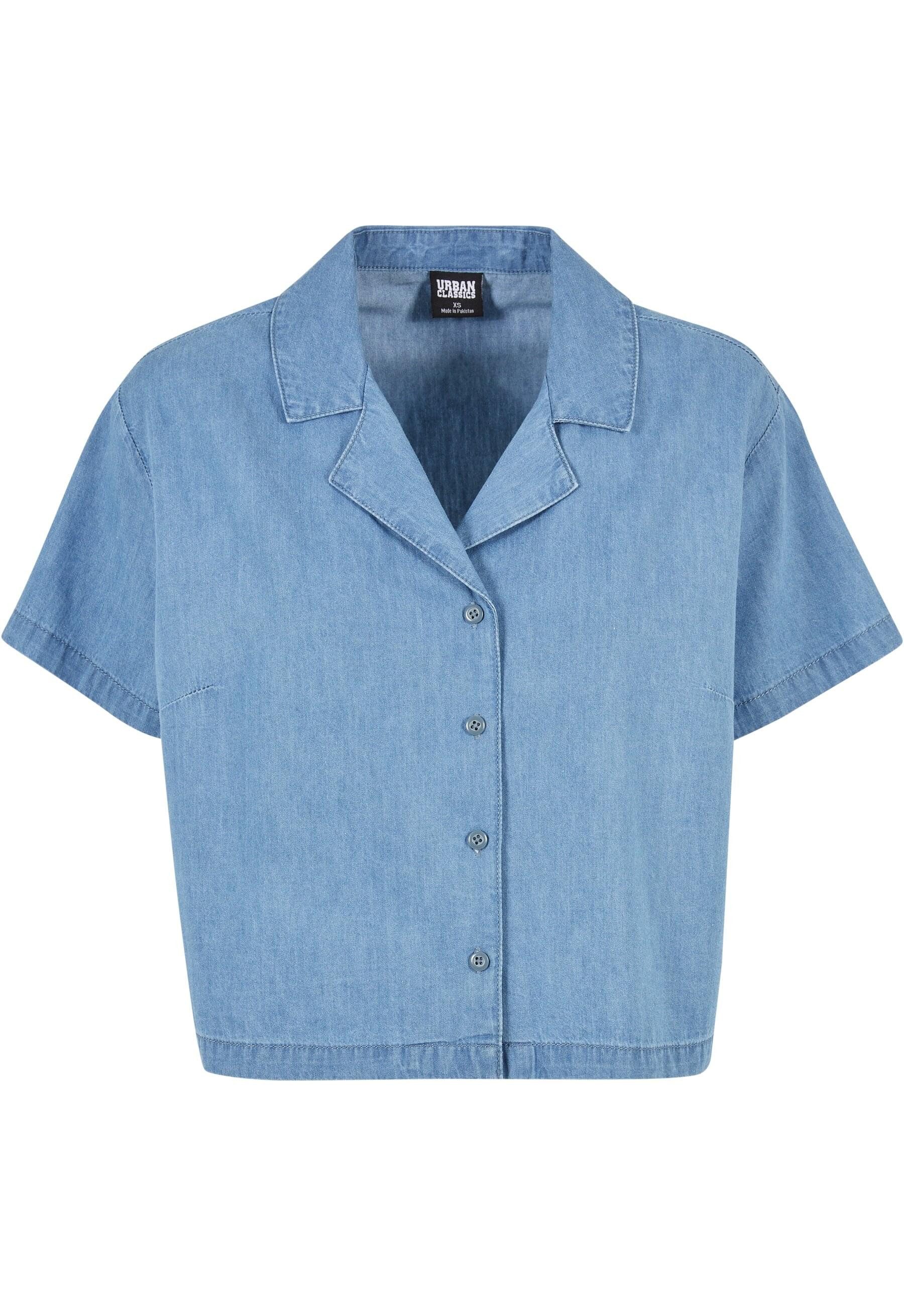 Klassische Bluse Urban Classics Damen Ladies Light Denim Resort Shirt