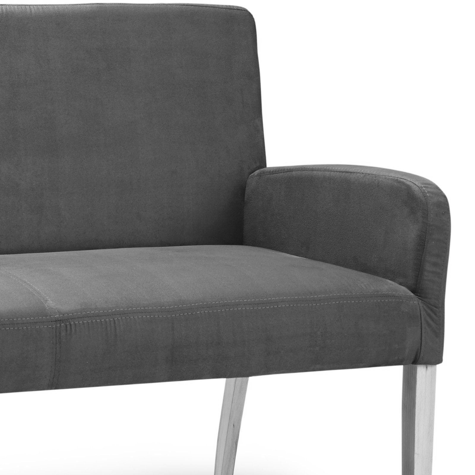 Empinio24 Polsterbank Alfo, 2-Sitzer 123 cm in Mikrofaser, Beine Buche oder Eiche wählbar