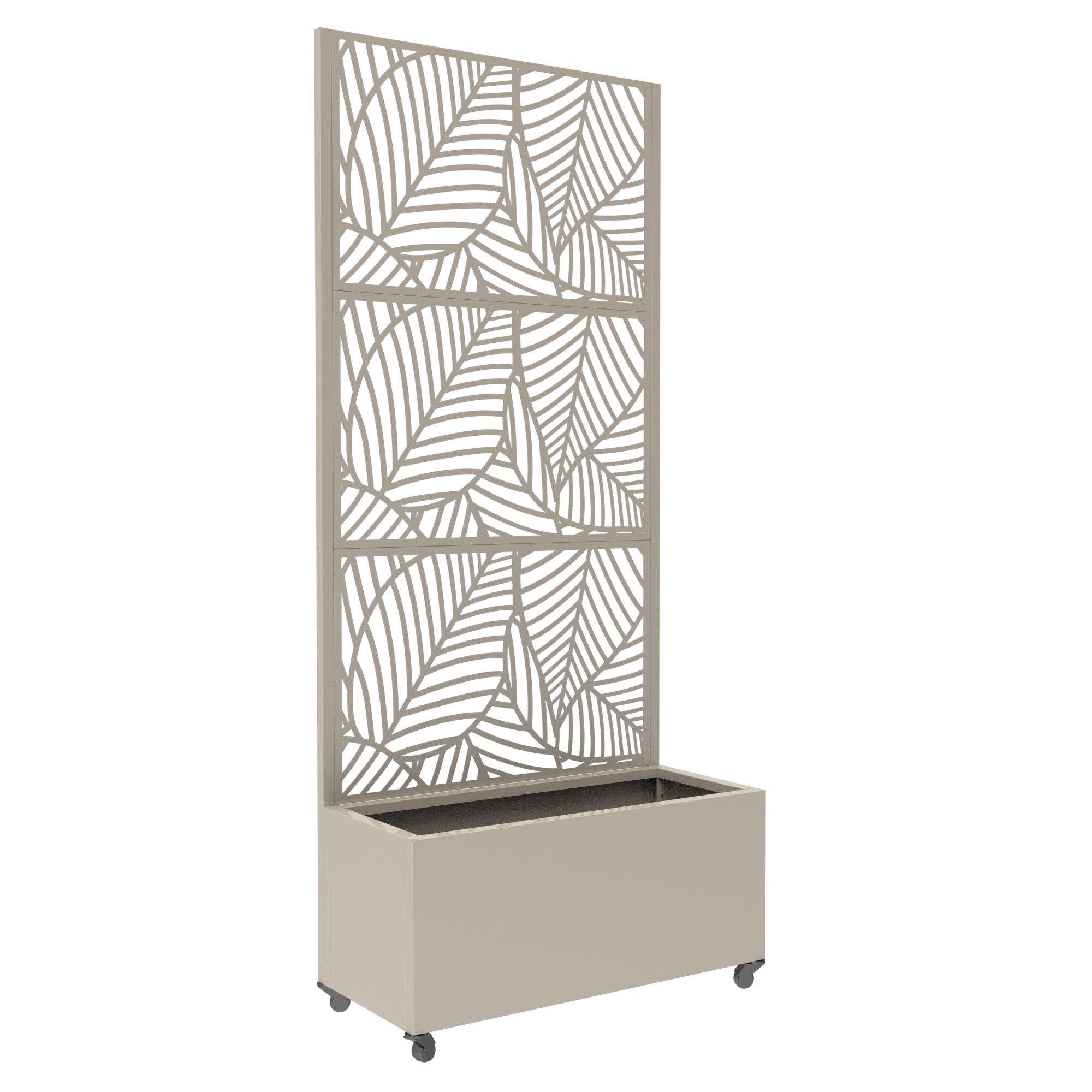 casa.pro Blumenkasten, mit Trennwand »Surnskoki« mit Rollen Stahl 190x82x38 cm Knoblauchbeige