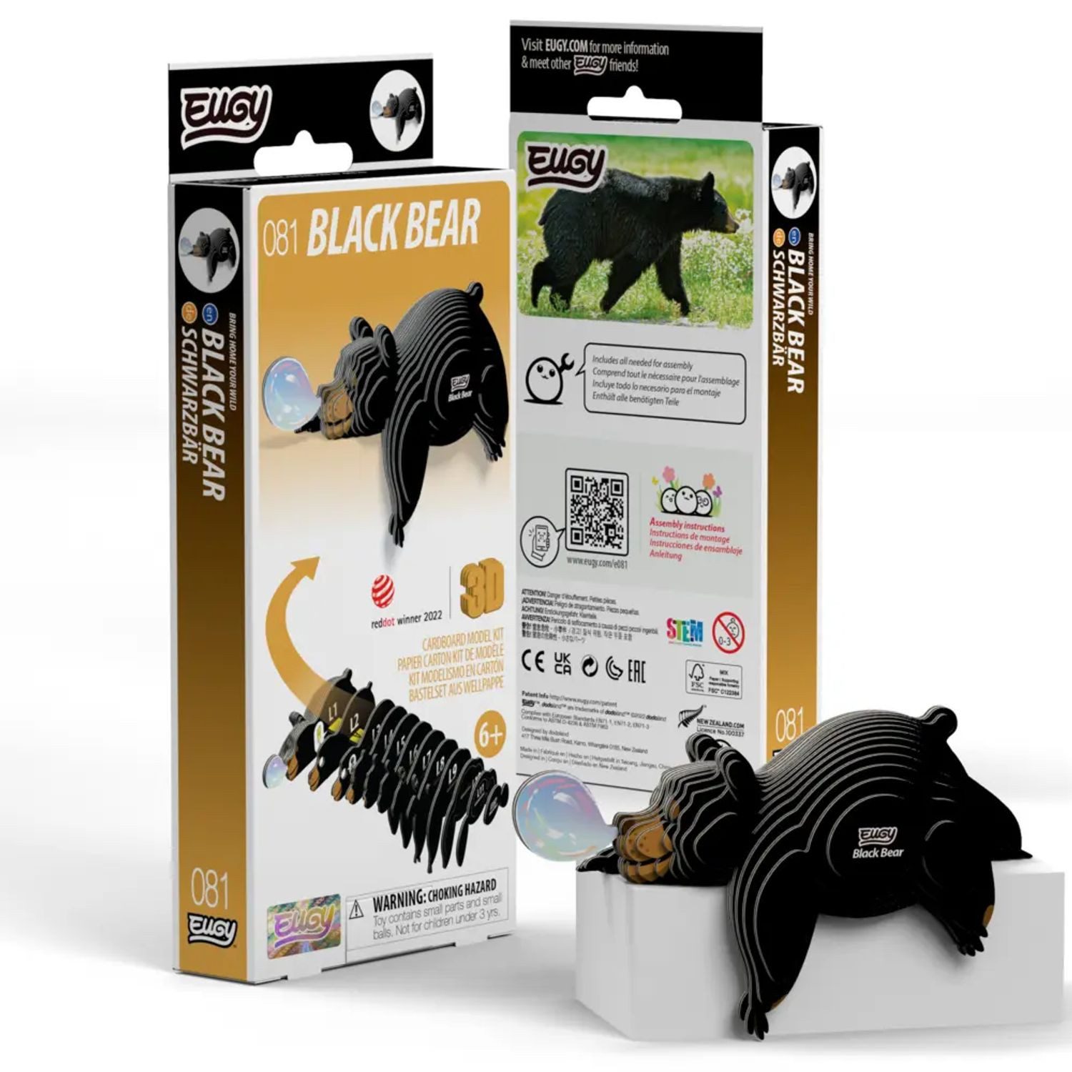 BrainBox Spiel EUGY - 3D Bastelset Schwarzbär