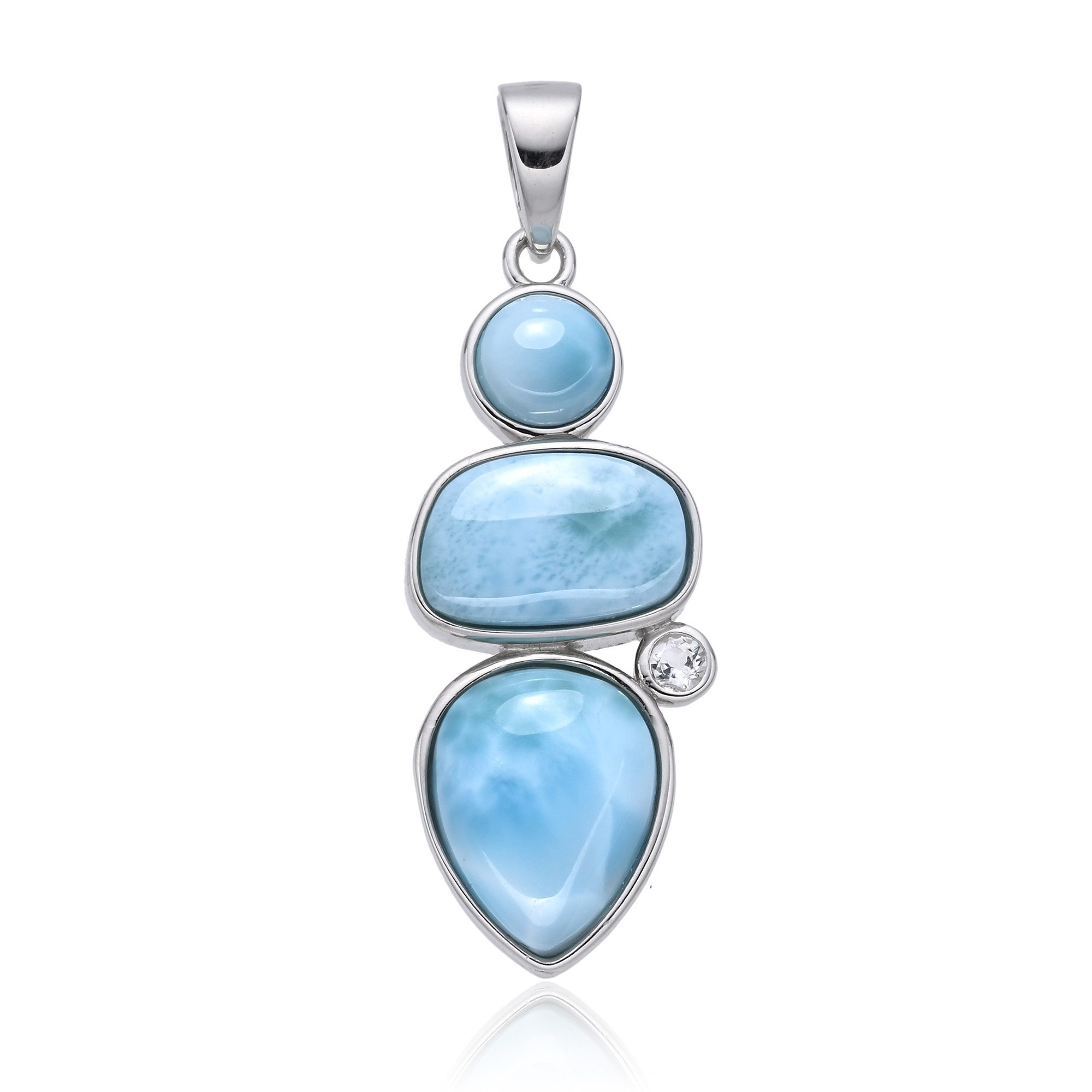Cavill Kettenanhänger Larimar Anhänger 6,5 ct Silber Tropfen Blau Cabochon Schmuck (1-tlg)