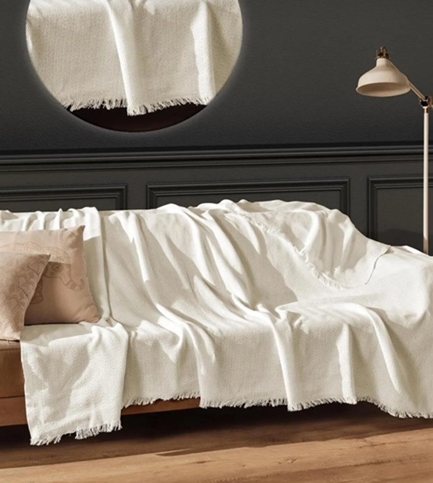 Wohndecke Wohndecke Mea in Creme 100% günstig online kaufen