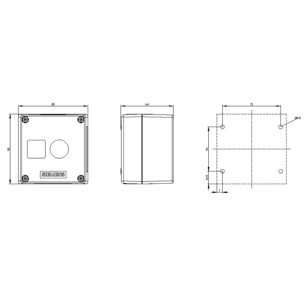 Thumbnail - SIEMENS Relais-Modul Siemens 3SU1801-0AA00-0AB1 Leergehäuse 1 Einbaustelle (L x B x H) 85 x, (3SU1801-0AA00-0AB1)