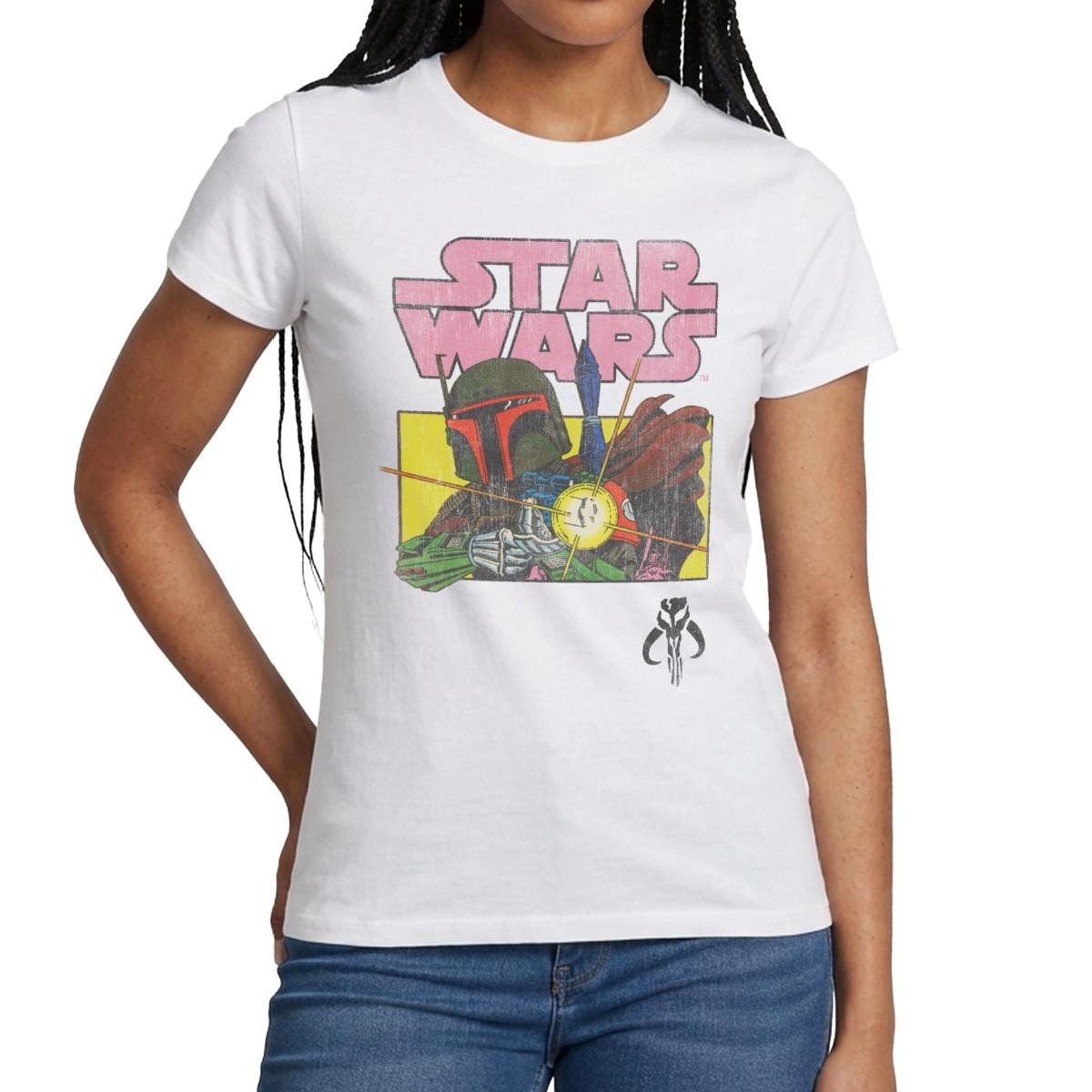 T-Shirt Star Wars: Mandalorian Retro Mandalorianer Frauen T-Shirt