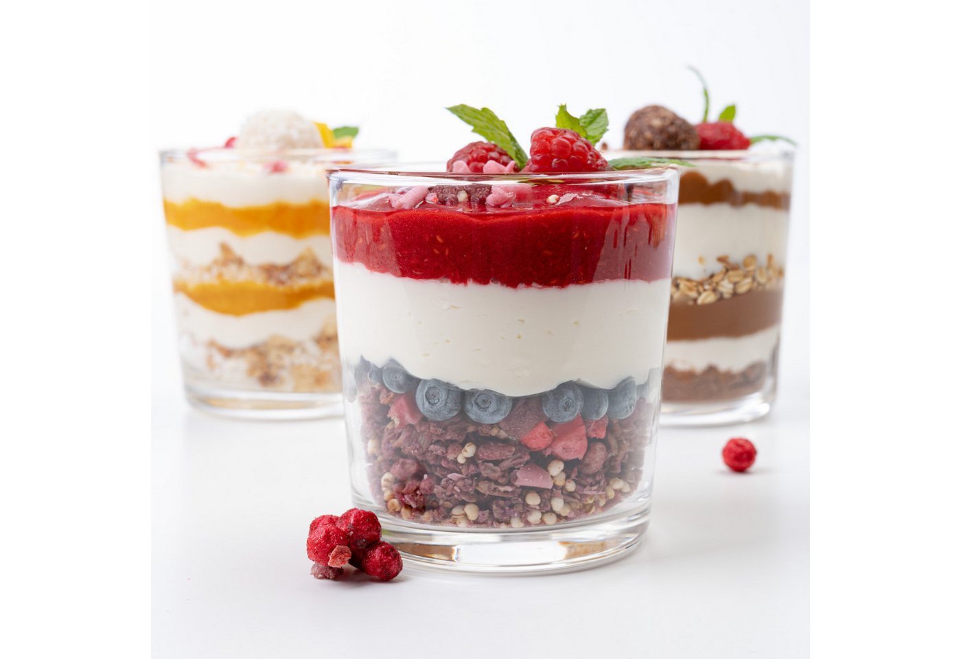 KONZEPT Dessertschale Dessertgläser Set aus Glas, große Gläser für Nachtisch, (12-tlg), 300 ml, Geeignet für Desserts, Getränke, Saucen.