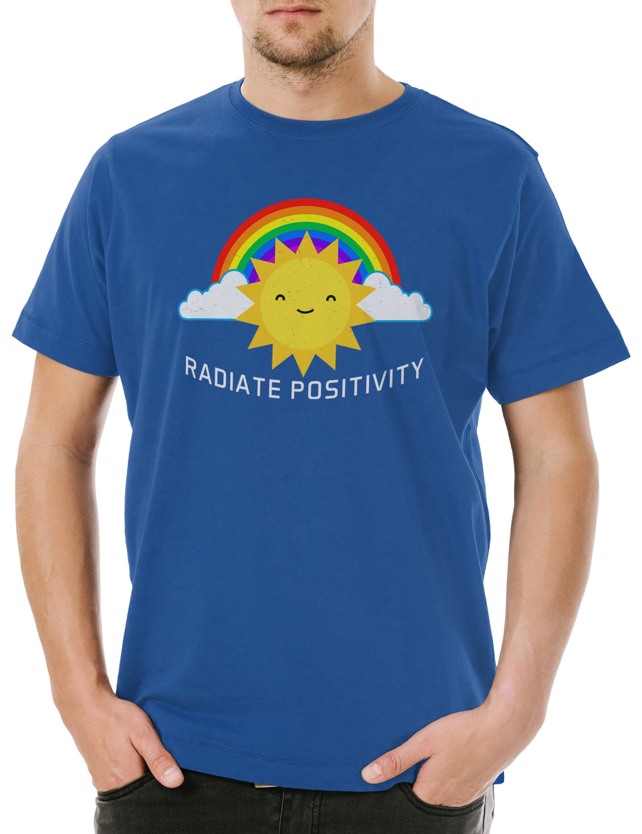 Urban Backwoods Print-Shirt Radiate Positivity Herren T-Shirt Lesbian Gay Homosexual Lesbigay (1-tlg) Queer Homophil Fun Transgender