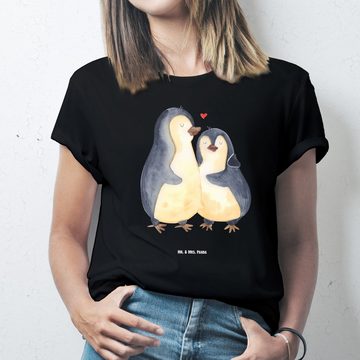 Mr. & Mrs. Panda T-Shirt Pinguin umarmen - Schwarz - Geschenk, Liebesgeschenk, Liebespaar, Par (1-tlg)