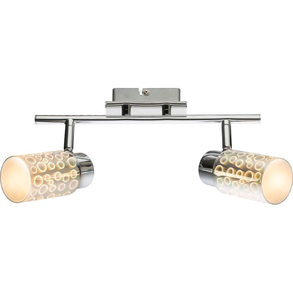 GLOBO LIGHTING LED Deckenleuchte, Leuchtmittel inklusive, Warmweiß, Deckenlampe Spotlampe LED Wohnzimmerlampe 3D Effekt Chrom L 30 cm